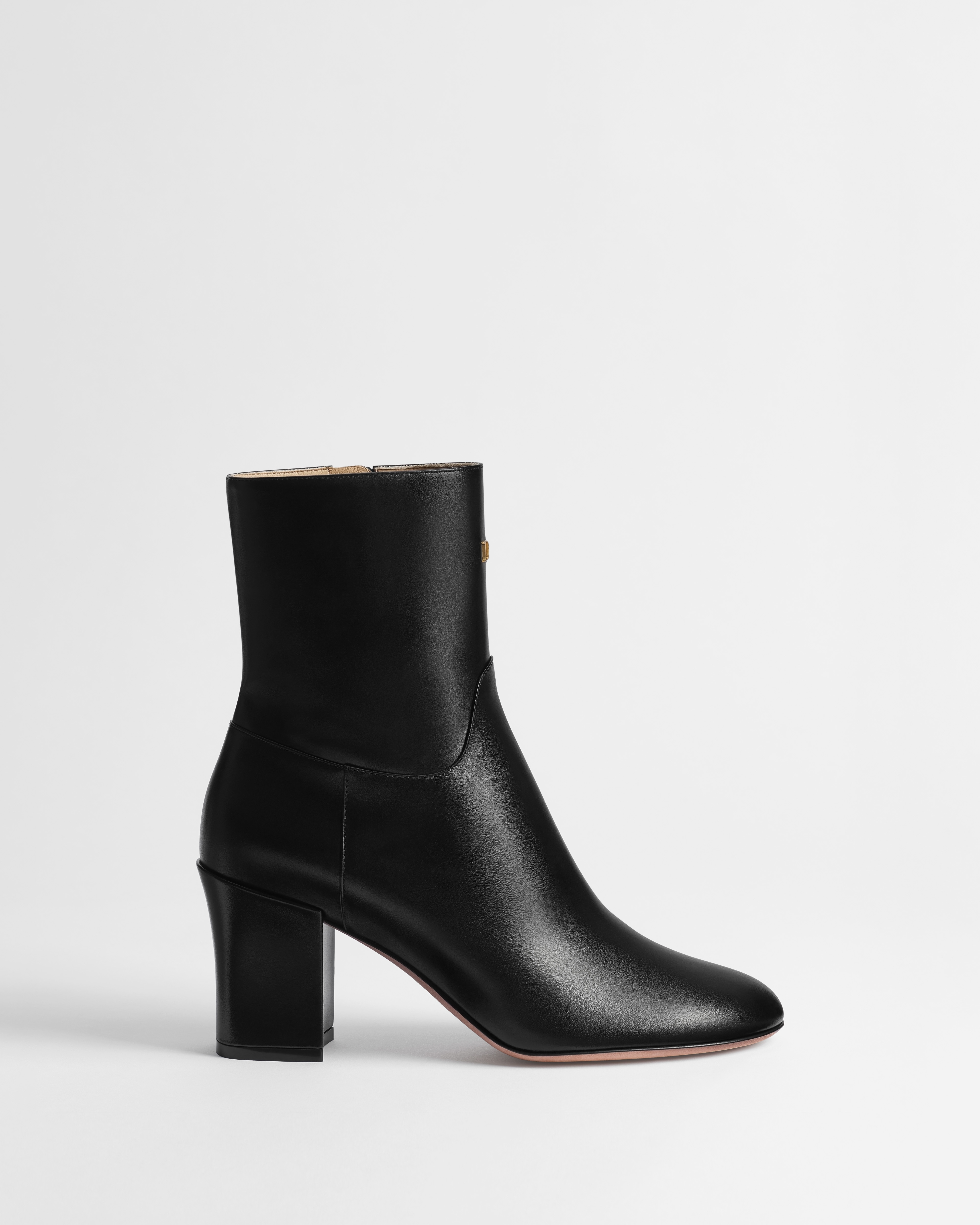 Dior Day Heeled Ankle Boot Black Shiny Calfskin E02