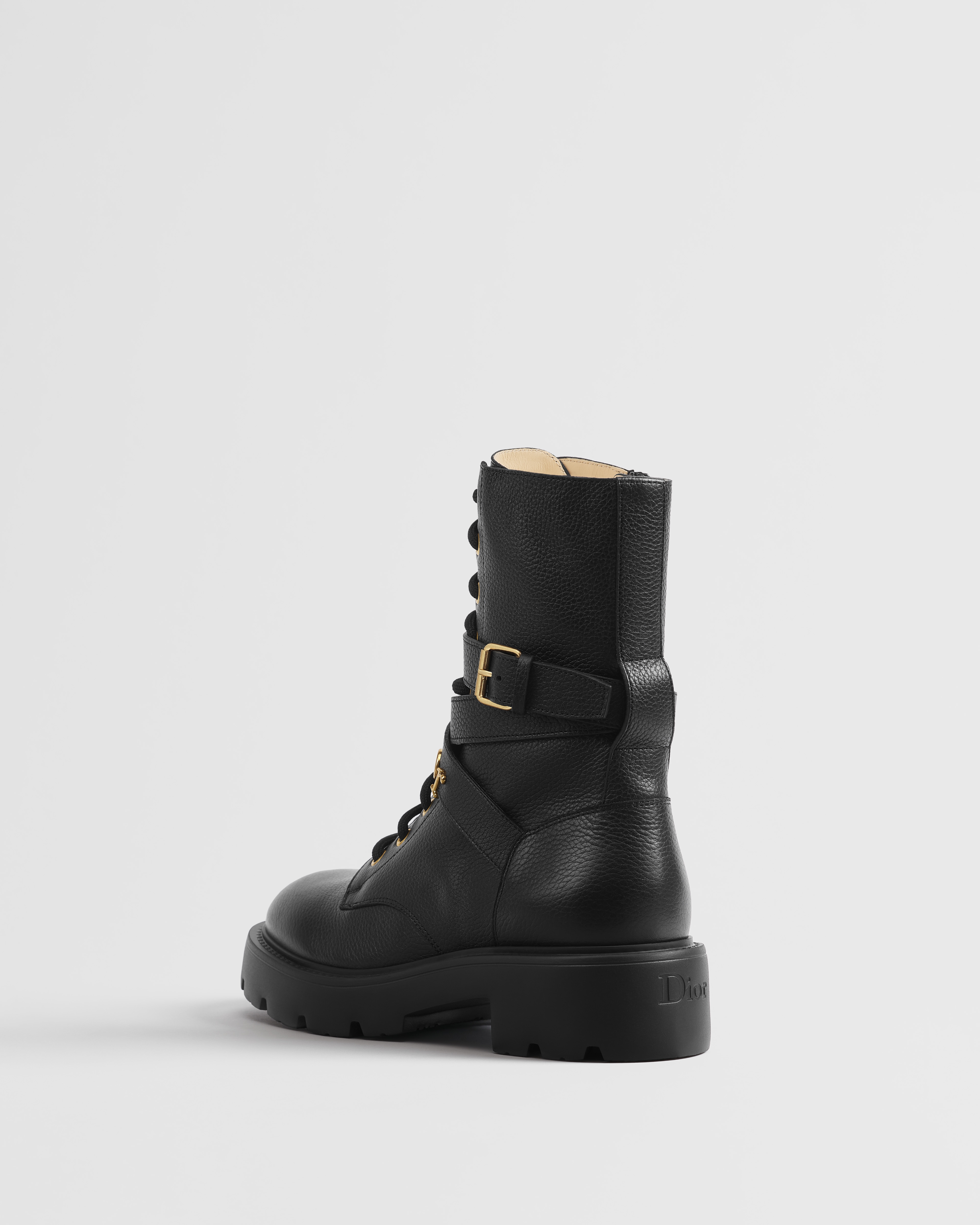 Dior Bolt Ankle Boot Black Grained Calfskin E05
