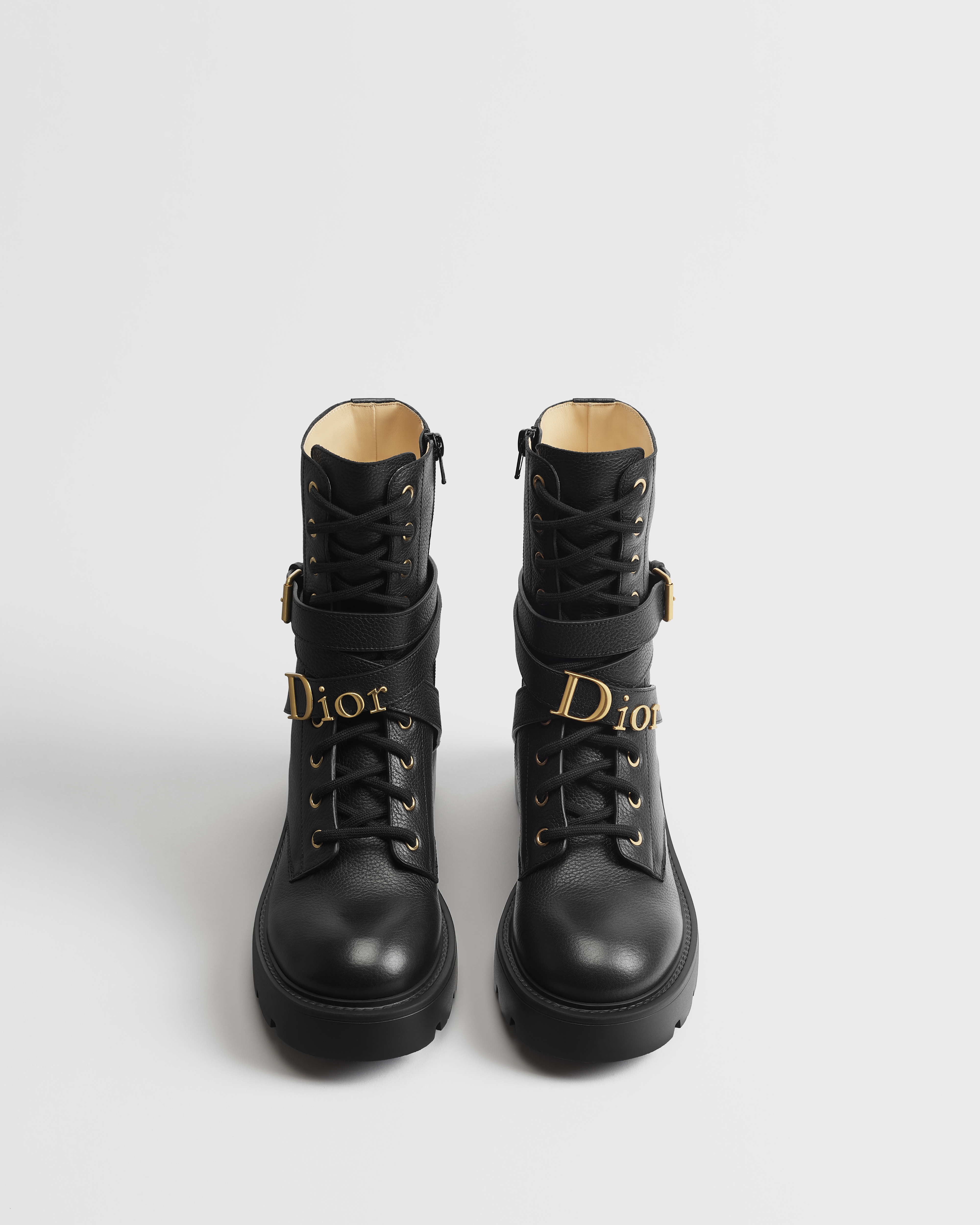 Dior Bolt Ankle Boot Black Grained Calfskin E06