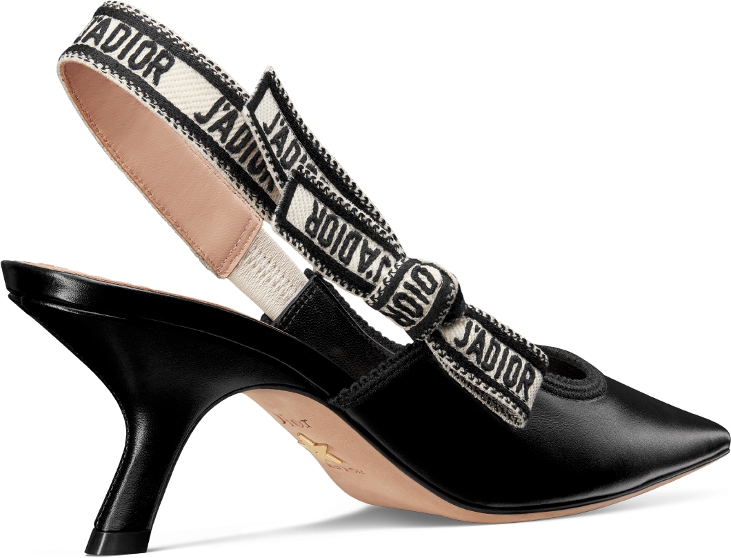 J Adior Slingback Pump Black Calfskin DIOR