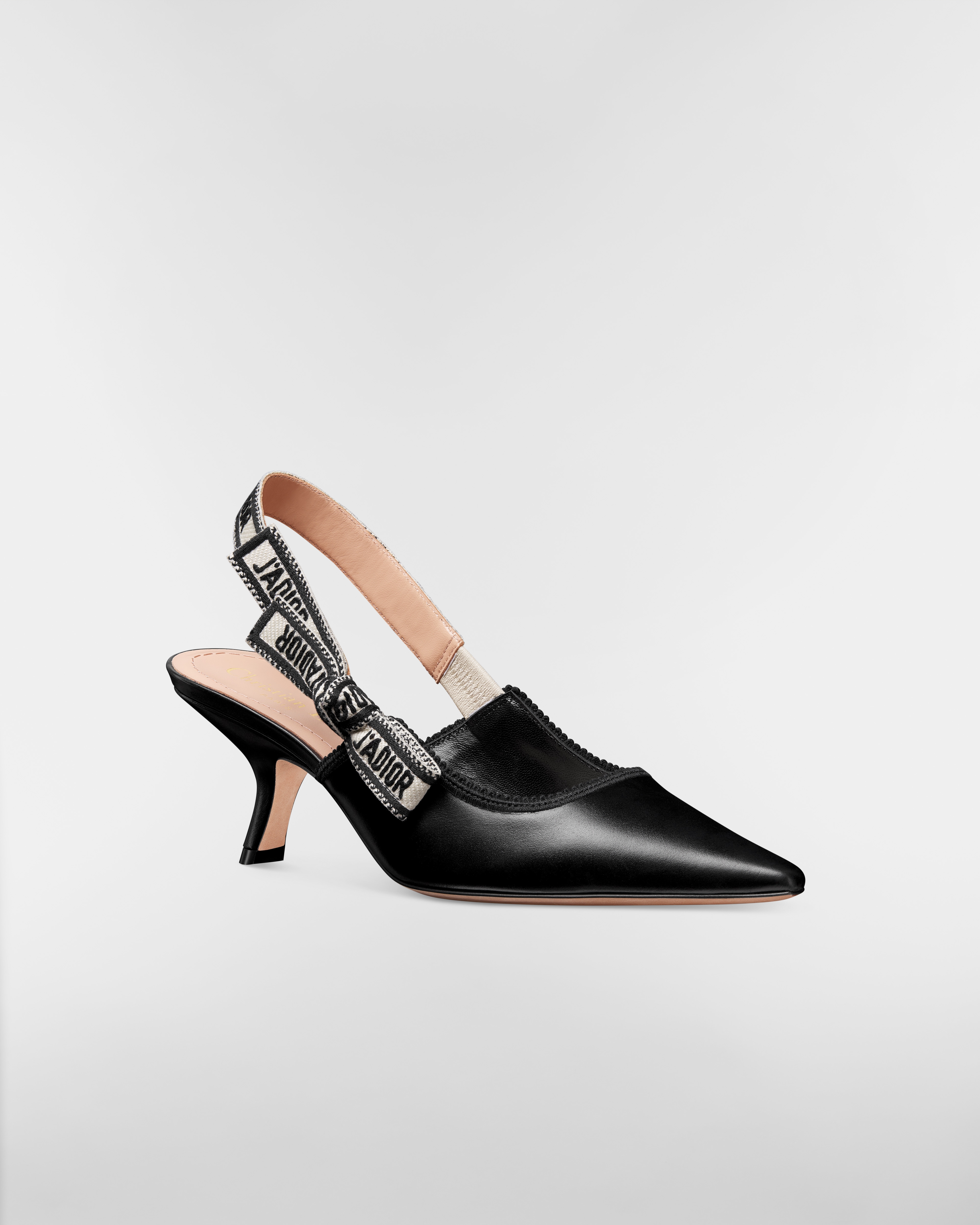 Zapato de salón slingback J'Adior Piel de becerro negra E03