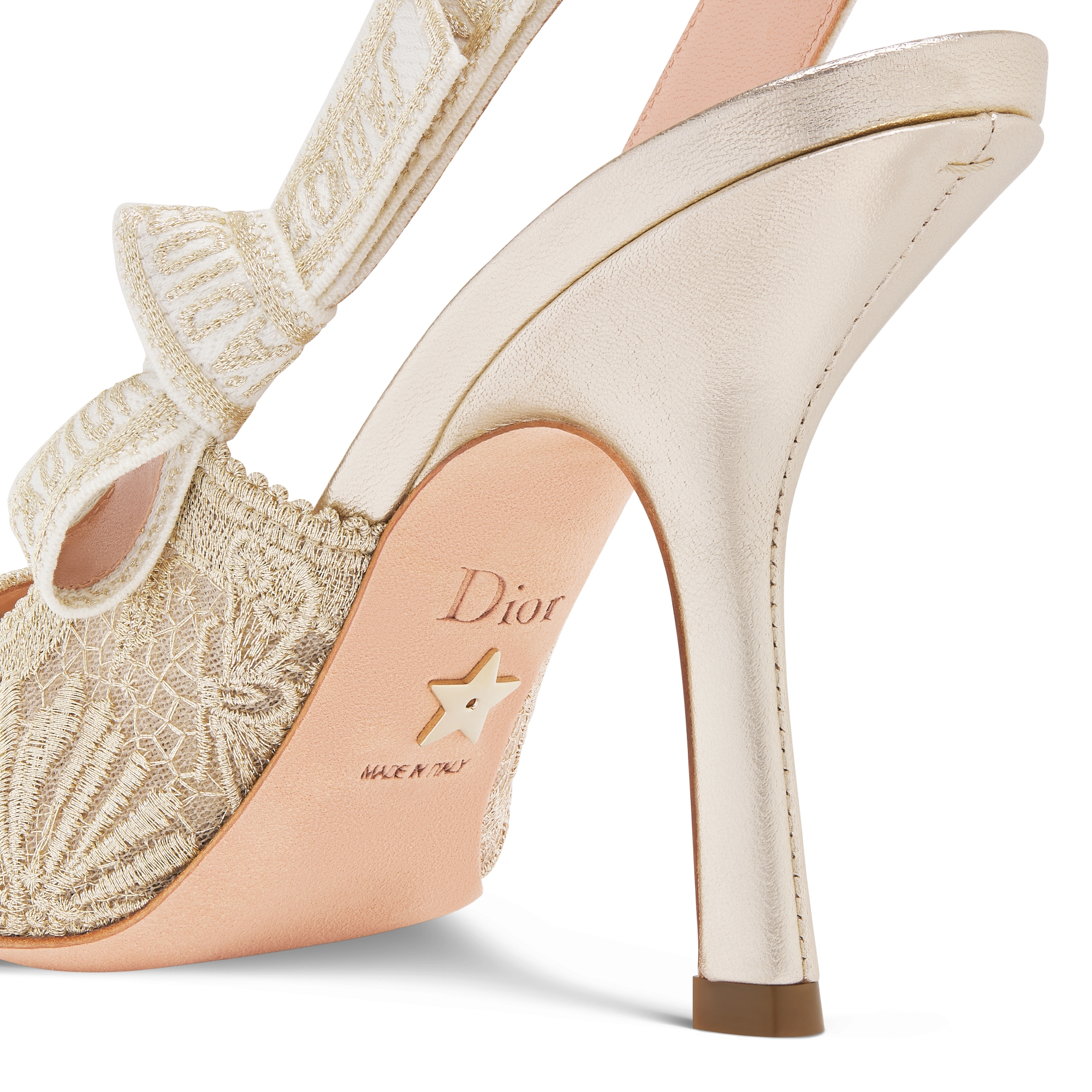 J'Adior Slingback Pump Transparent Mesh with Dior Chardons