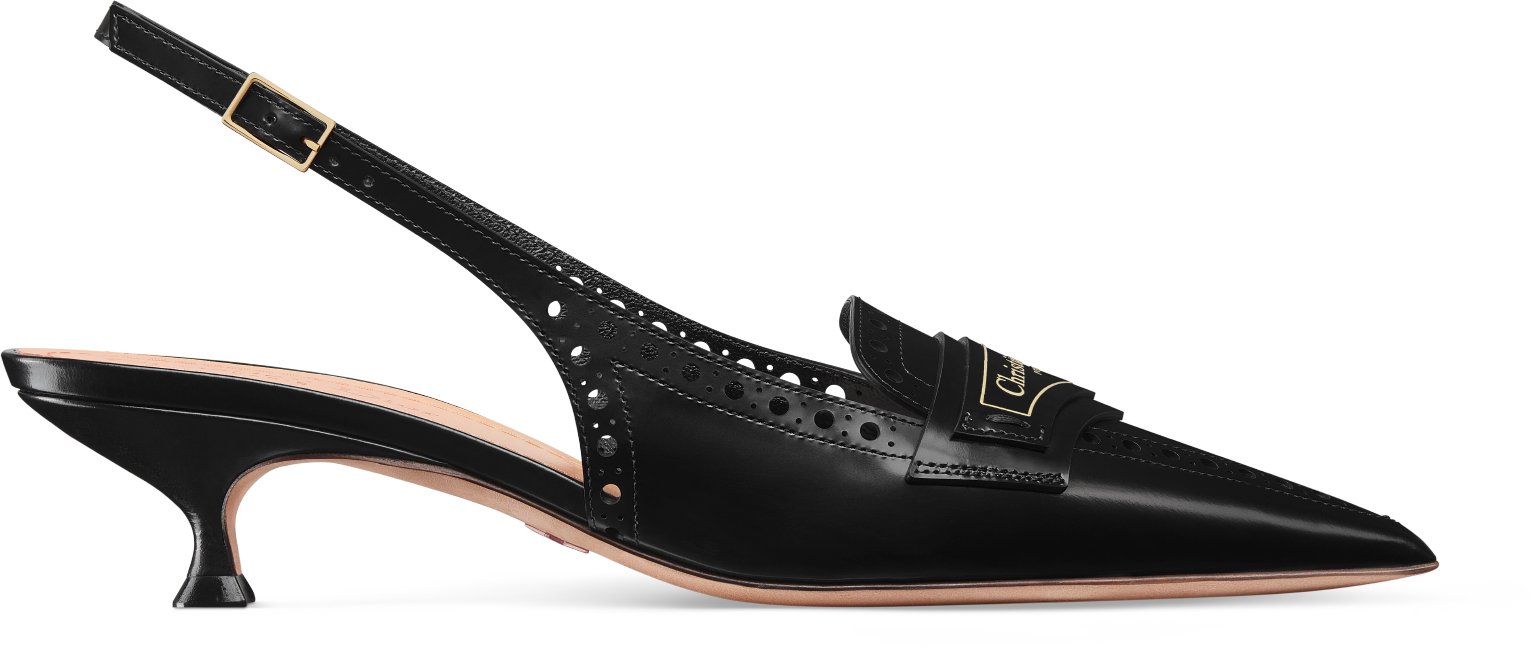 Dior Boy Slingback Pump Profile view Black Calfskin