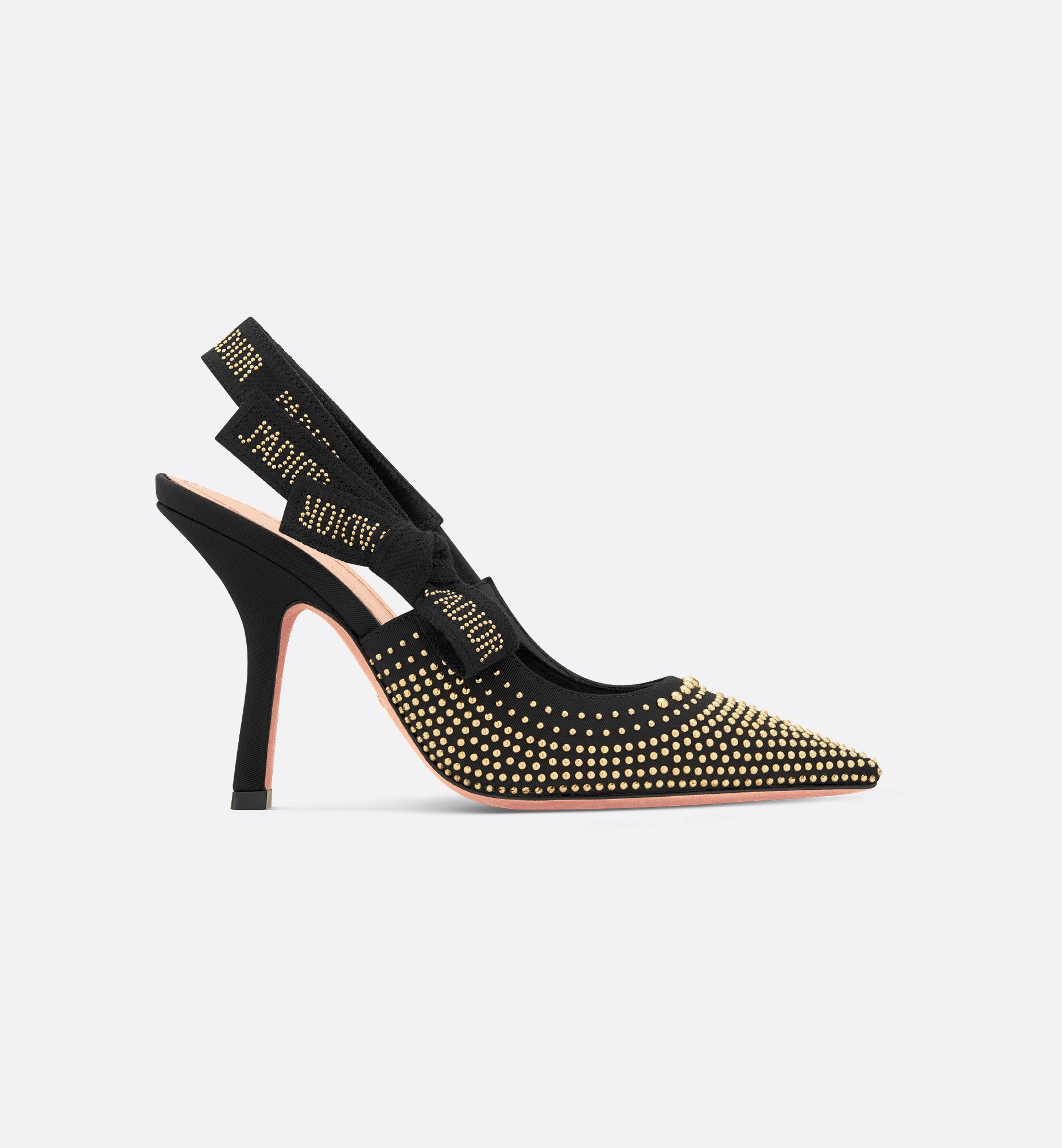 J'Adior Slingback Pump Black Grosgrain and Gold-Finish Studs J'Adior Slingback Pump Black Grosgrain and Gold-Finish Studs