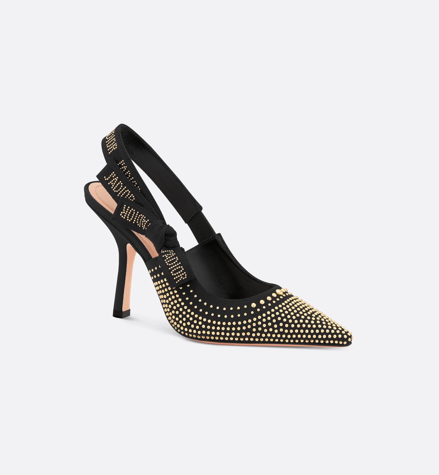 J'Adior Slingback Pump Black Grosgrain and Gold-Finish Studs J'Adior Slingback Pump Black Grosgrain and Gold-Finish Studs