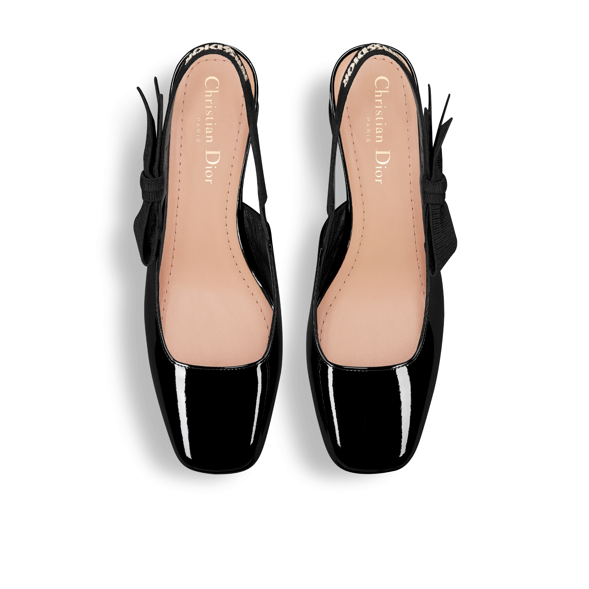 DIOR 26S CHERIE SLINGBACK PUMP 45MM IN BLACK CALFSKIN GOLD HARDWARE
