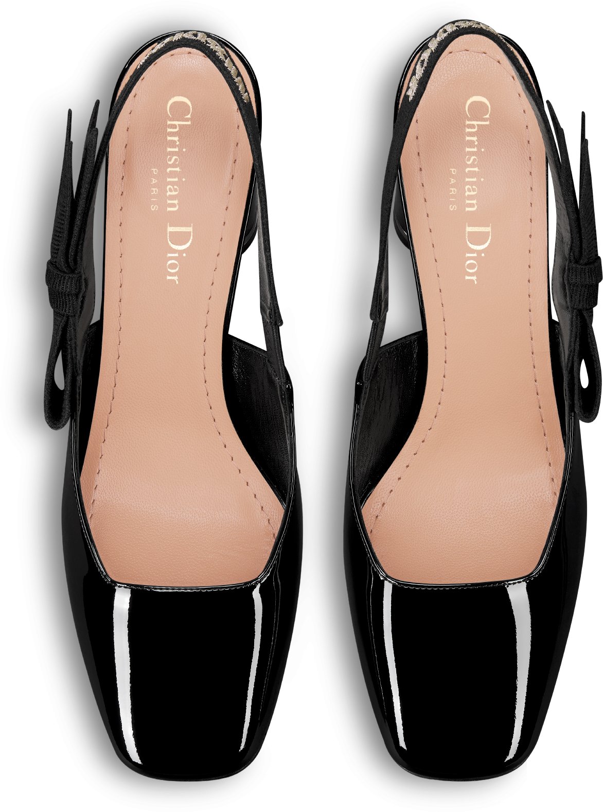 Туфли-слингбэки Miss Dior Paris Лакированная телячья кожа черного цвета ...