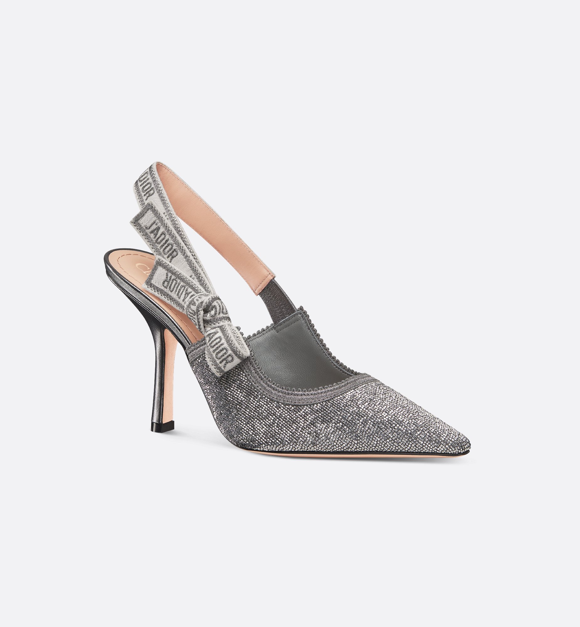 Dior Or J'Adior Slingback Pump Silver-Tone Cotton Dior Or J'Adior Slingback Pump Silver-Tone Cotton