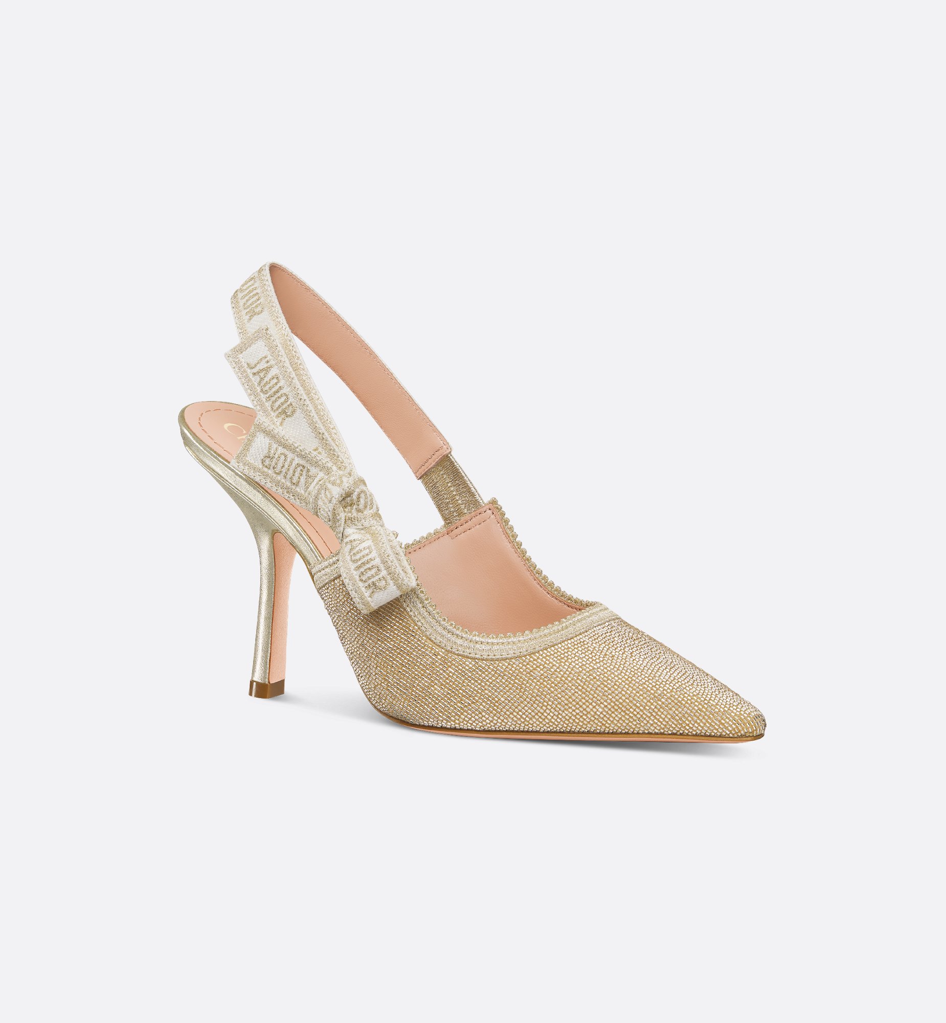 Dior Or J'Adior Slingback Pump Silver-Tone Cotton Dior Or J'Adior Slingback Pump Silver-Tone Cotton