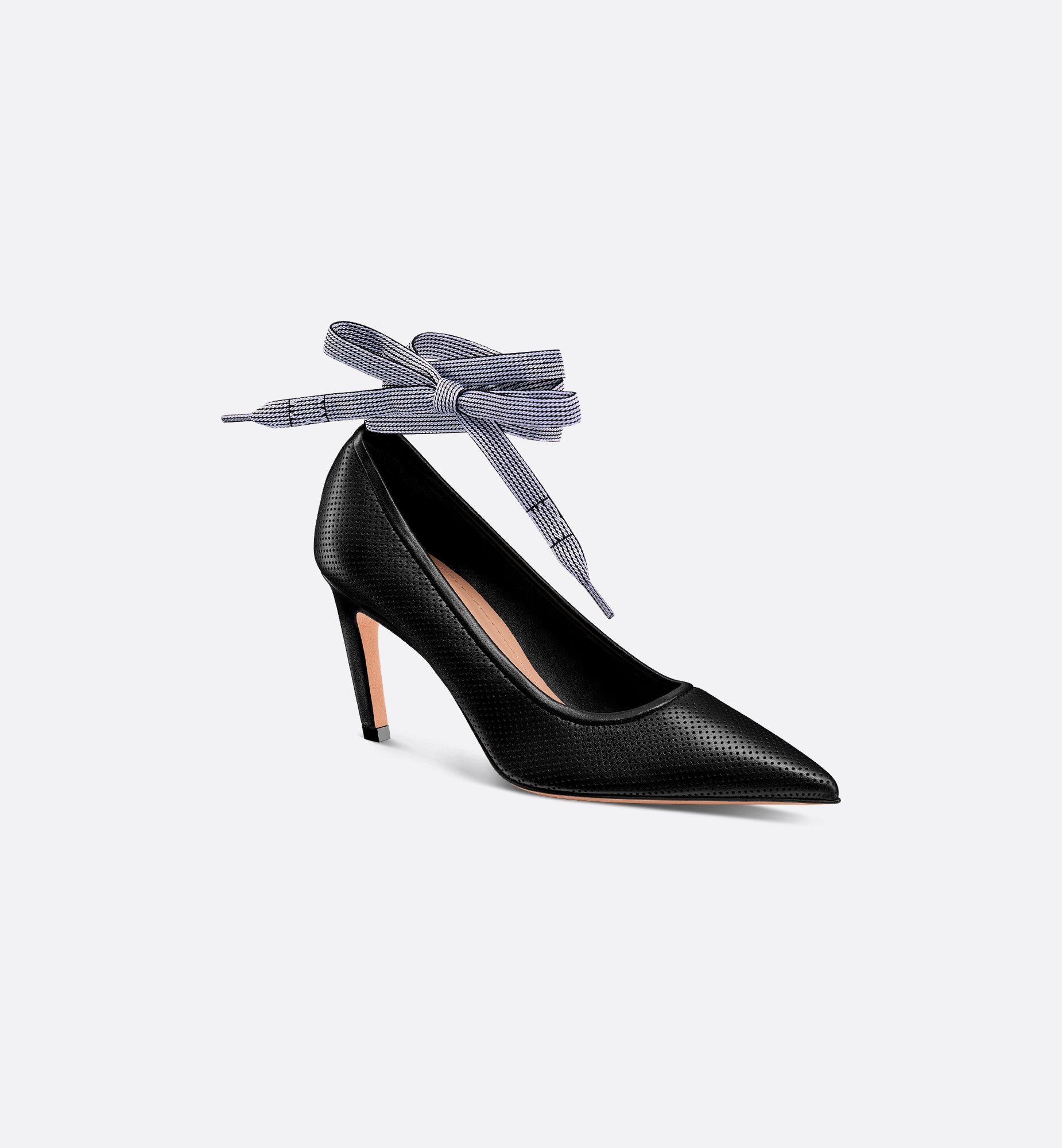 D-Journey Lace-Up Pump Black Perforated Supple Lambskin | DIOR D-Journey Lace-Up Pump Black Perforated Supple Lambskin | DIOR