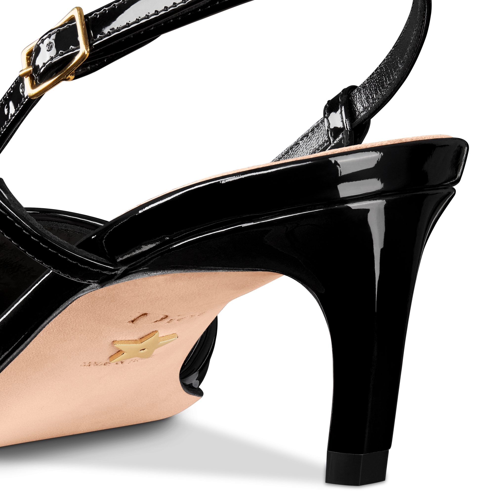 Escarpin slingback My Dior Cuir de veau verni noir E09