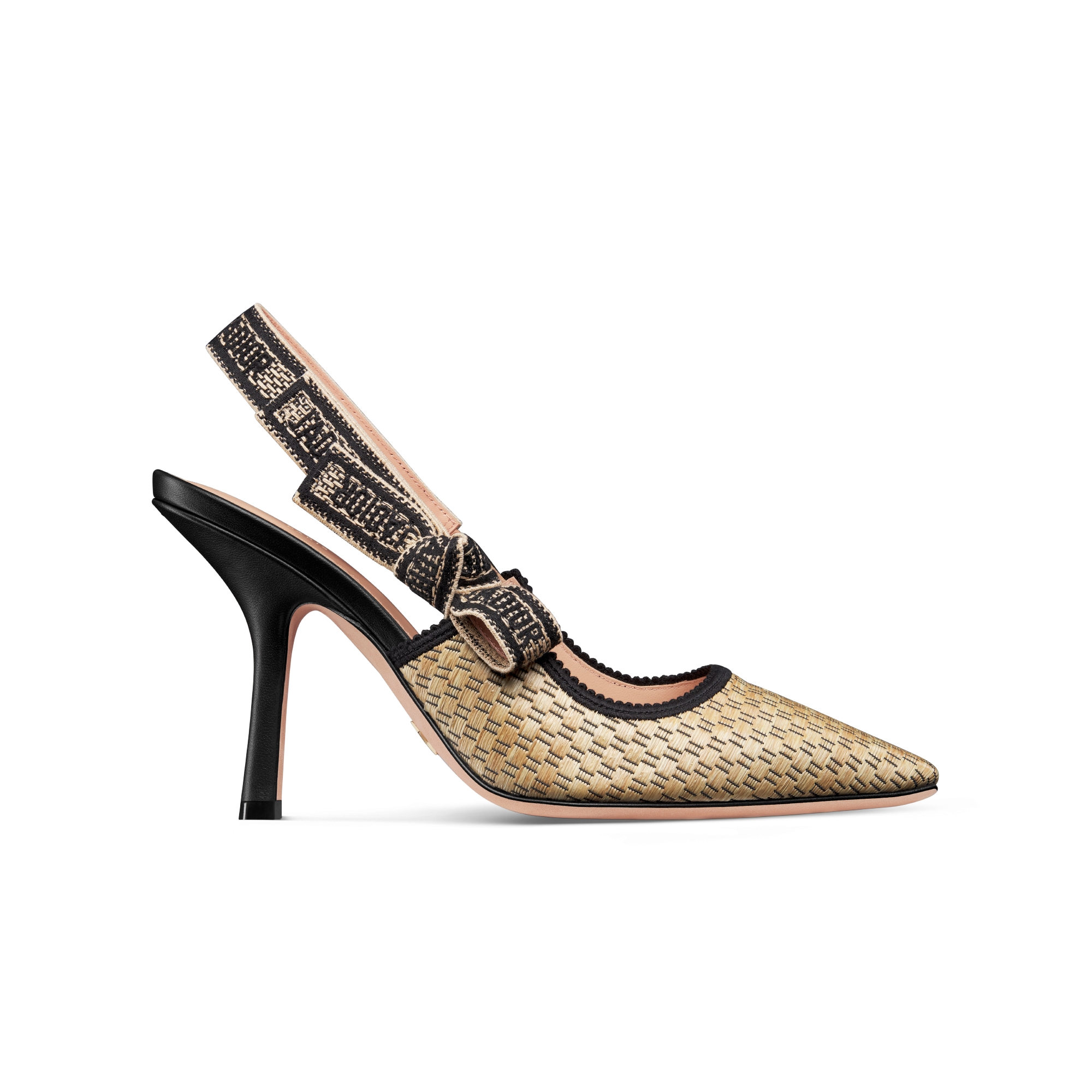 Dioriviera J'Adior Slingback Pump Natural and Black Textured