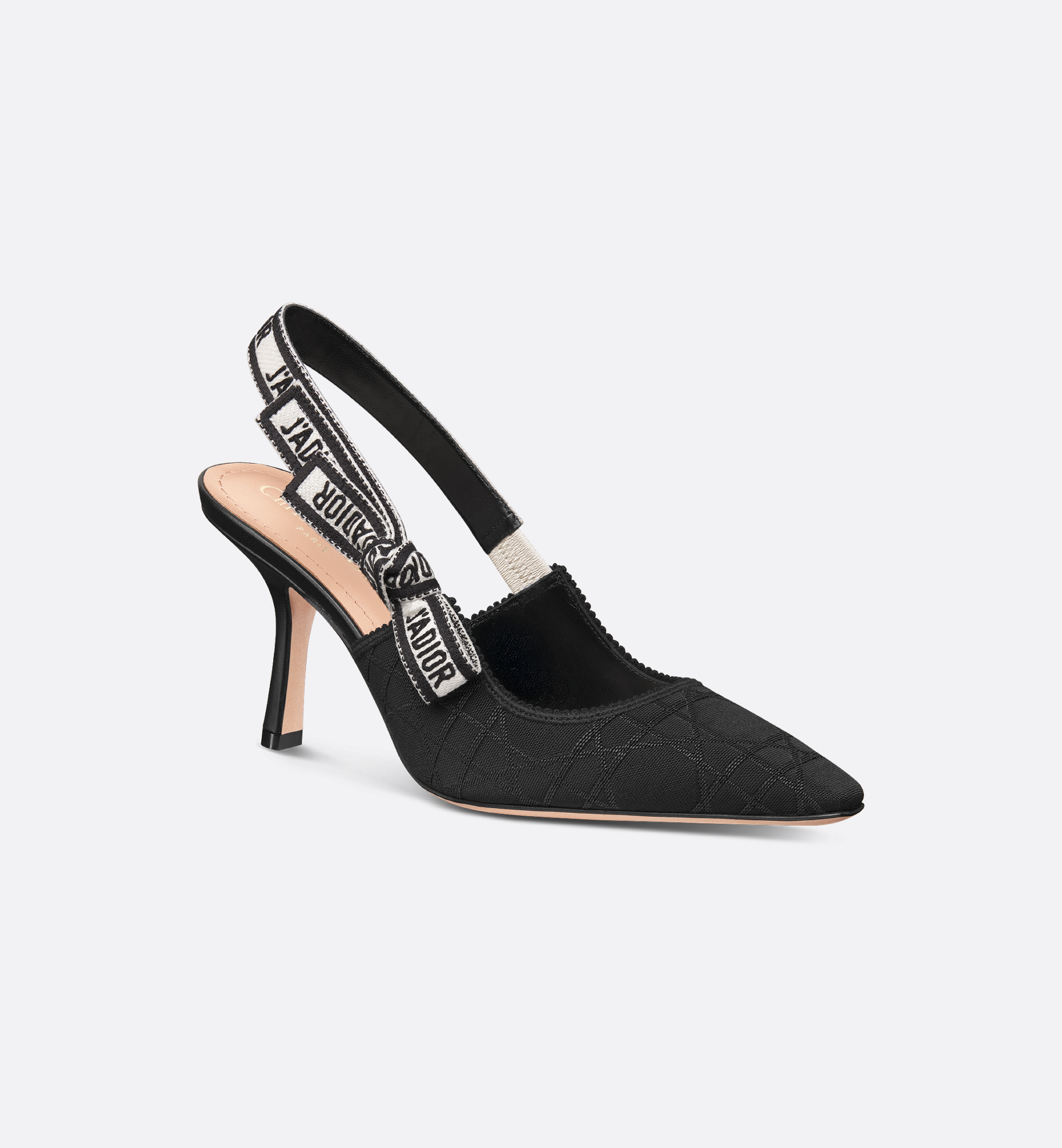 J'Adior Slingback Pump Black Technical Fabric with Cannage J'Adior Slingback Pump Black Technical Fabric with Cannage