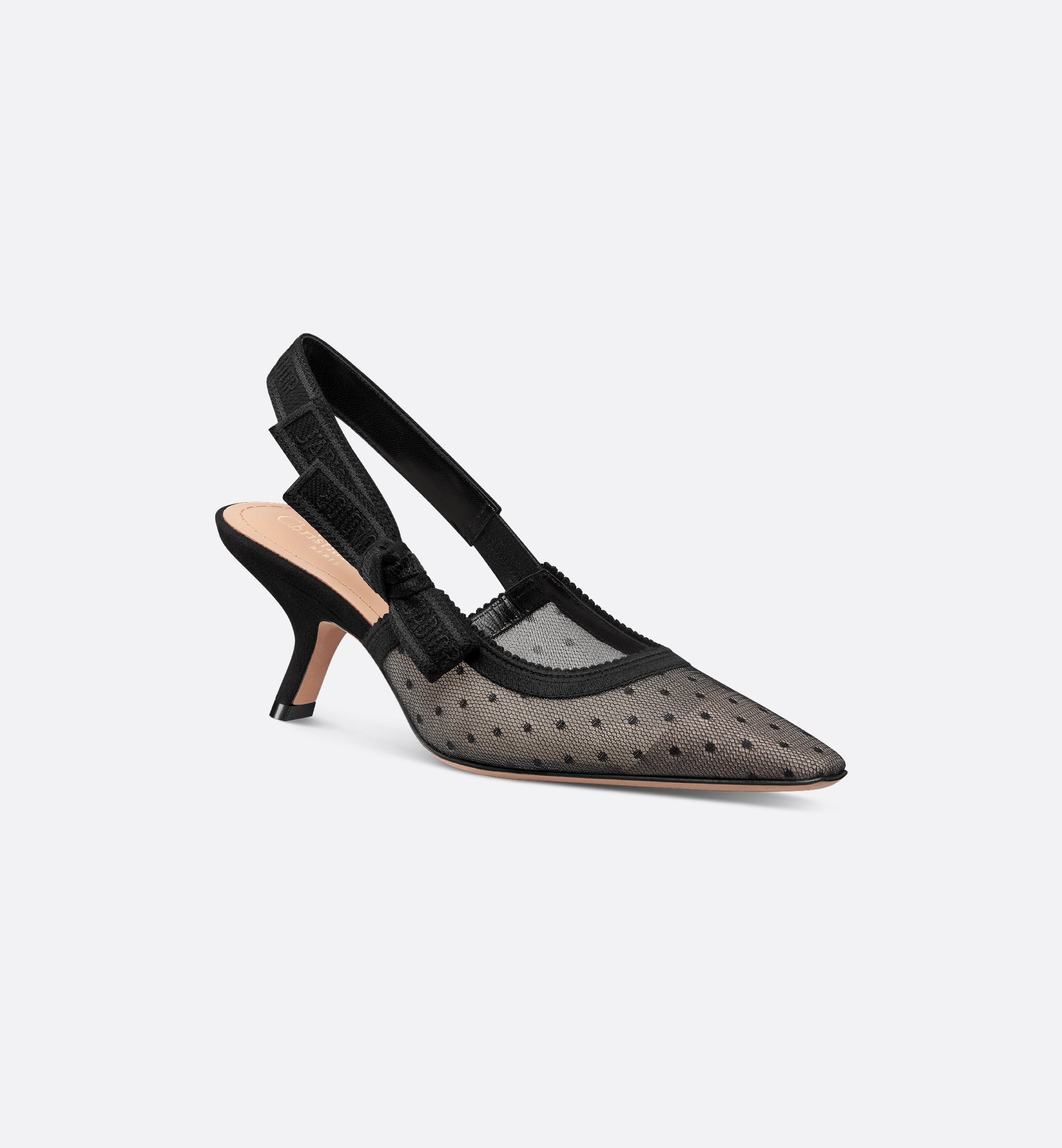J'Adior Slingback Pump Black Microcannage Fabric Embroidered J'Adior Slingback Pump Black Microcannage Fabric Embroidered