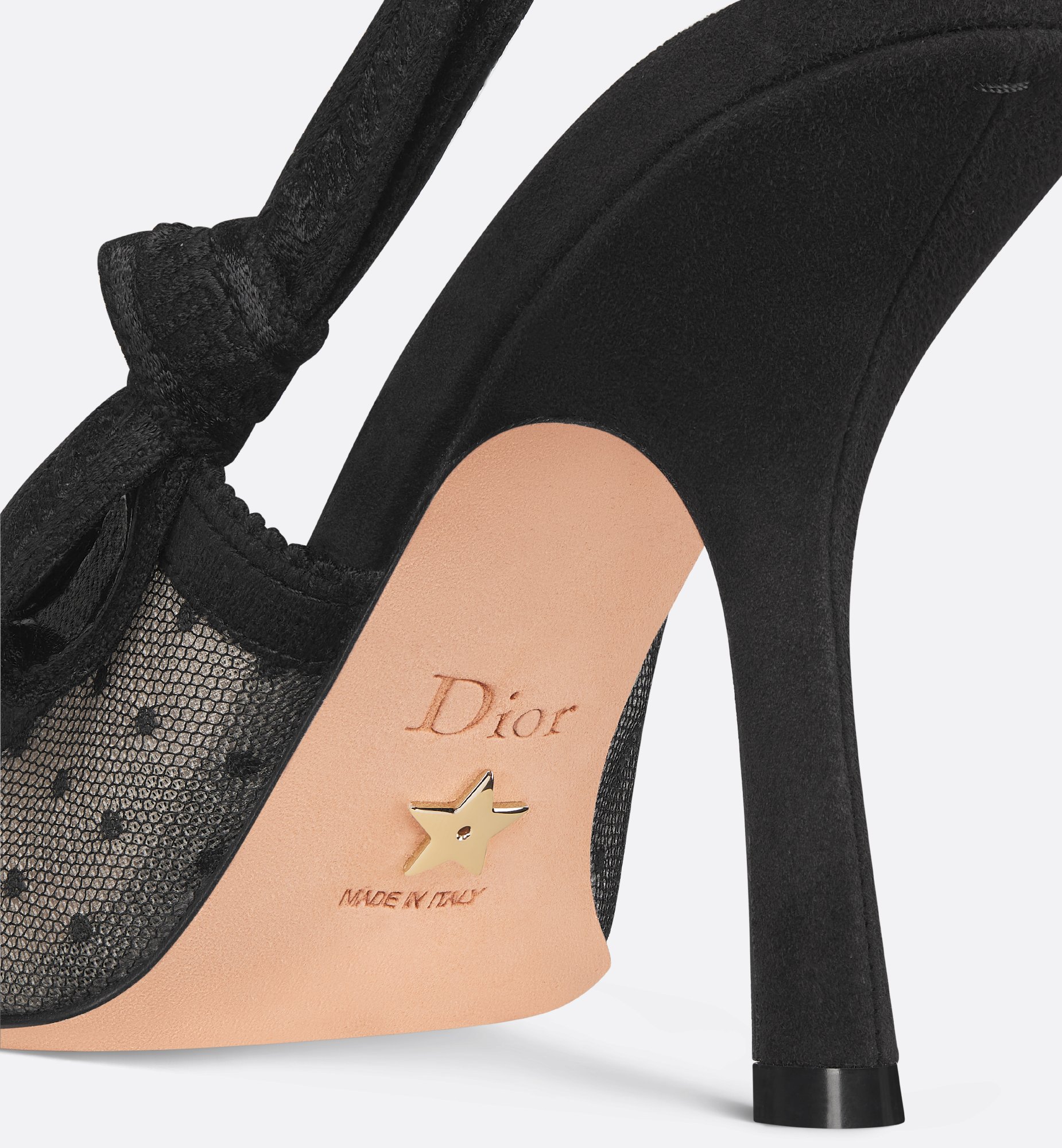 J'Adior Slingback Pump Transparent Mesh and Black Plumetis J'Adior Slingback Pump Transparent Mesh and Black Plumetis
