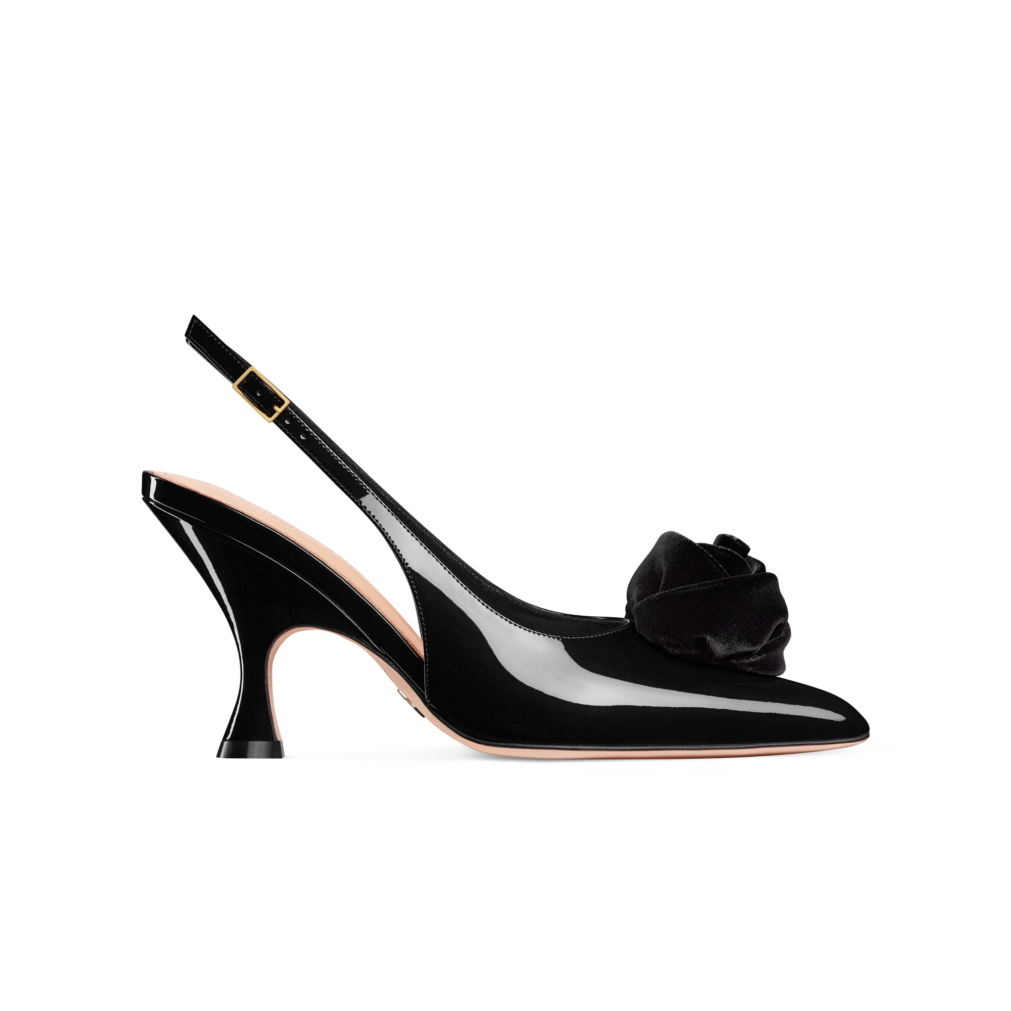 J'Adior Slingback Pump Black Calfskin Printed with Crocodile Motif