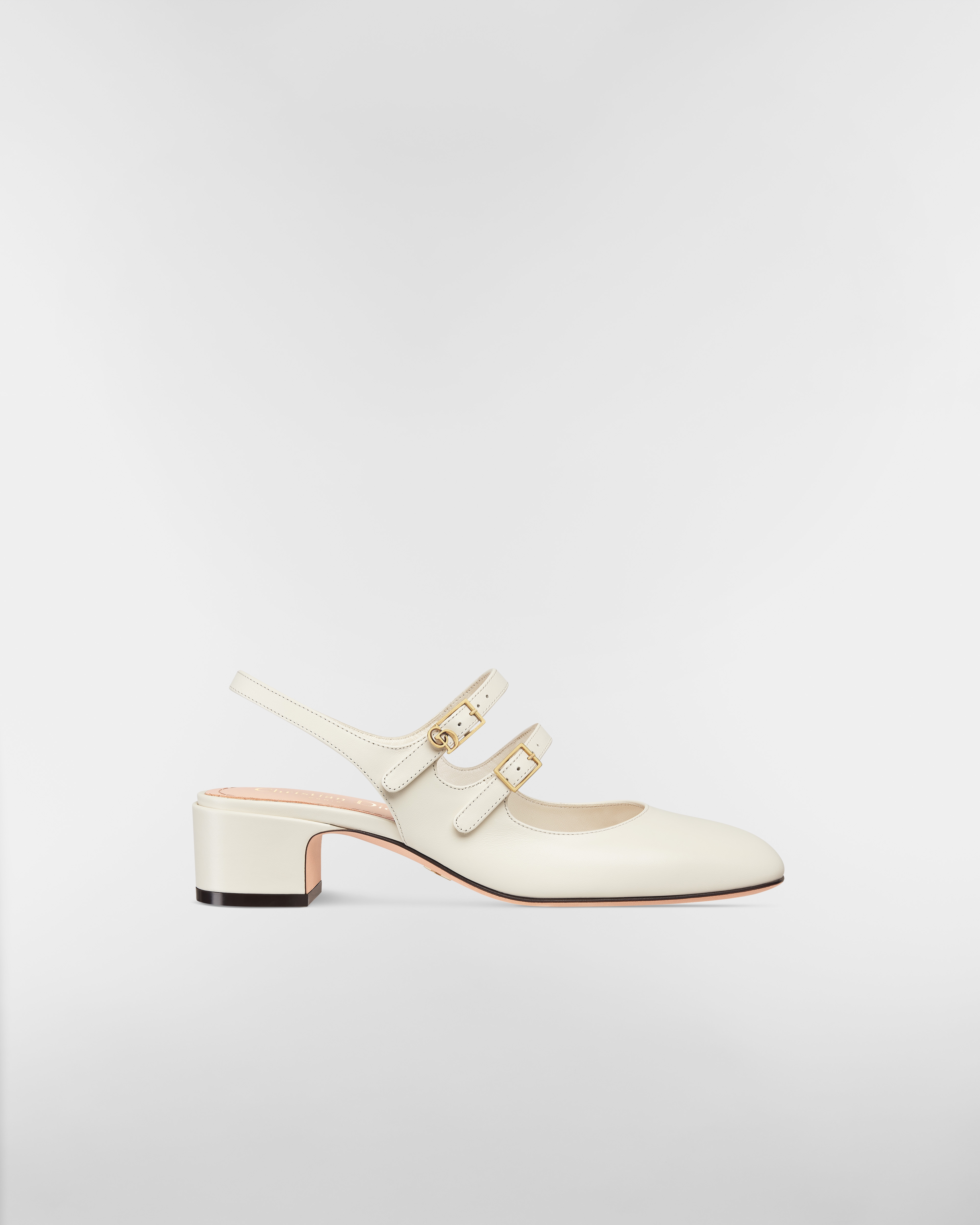 Escarpin slingback Dior Chérie Cuir de veau souple blanc E02