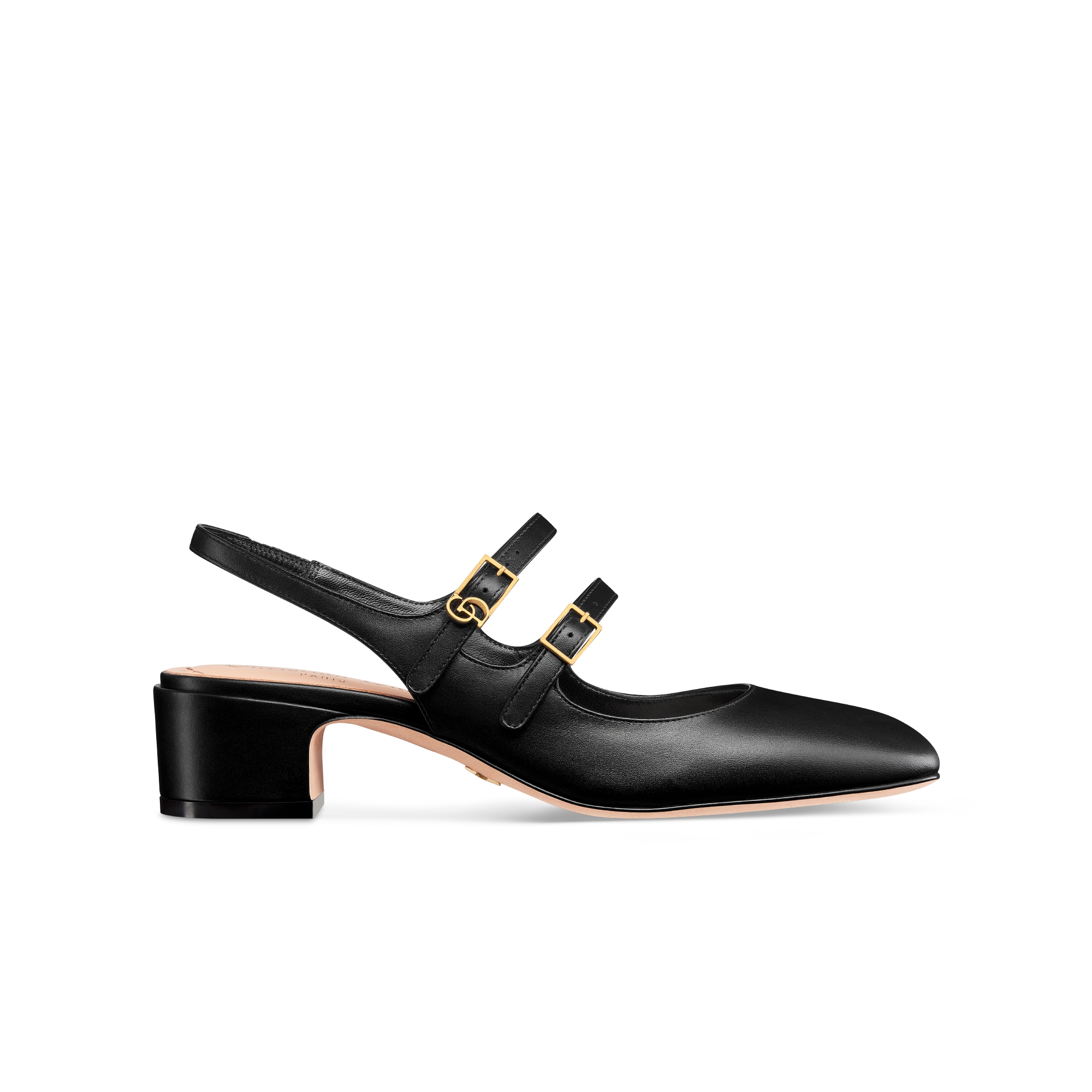 Scarpin slingback Dior Chérie Couro de vitelo maleável preto E02