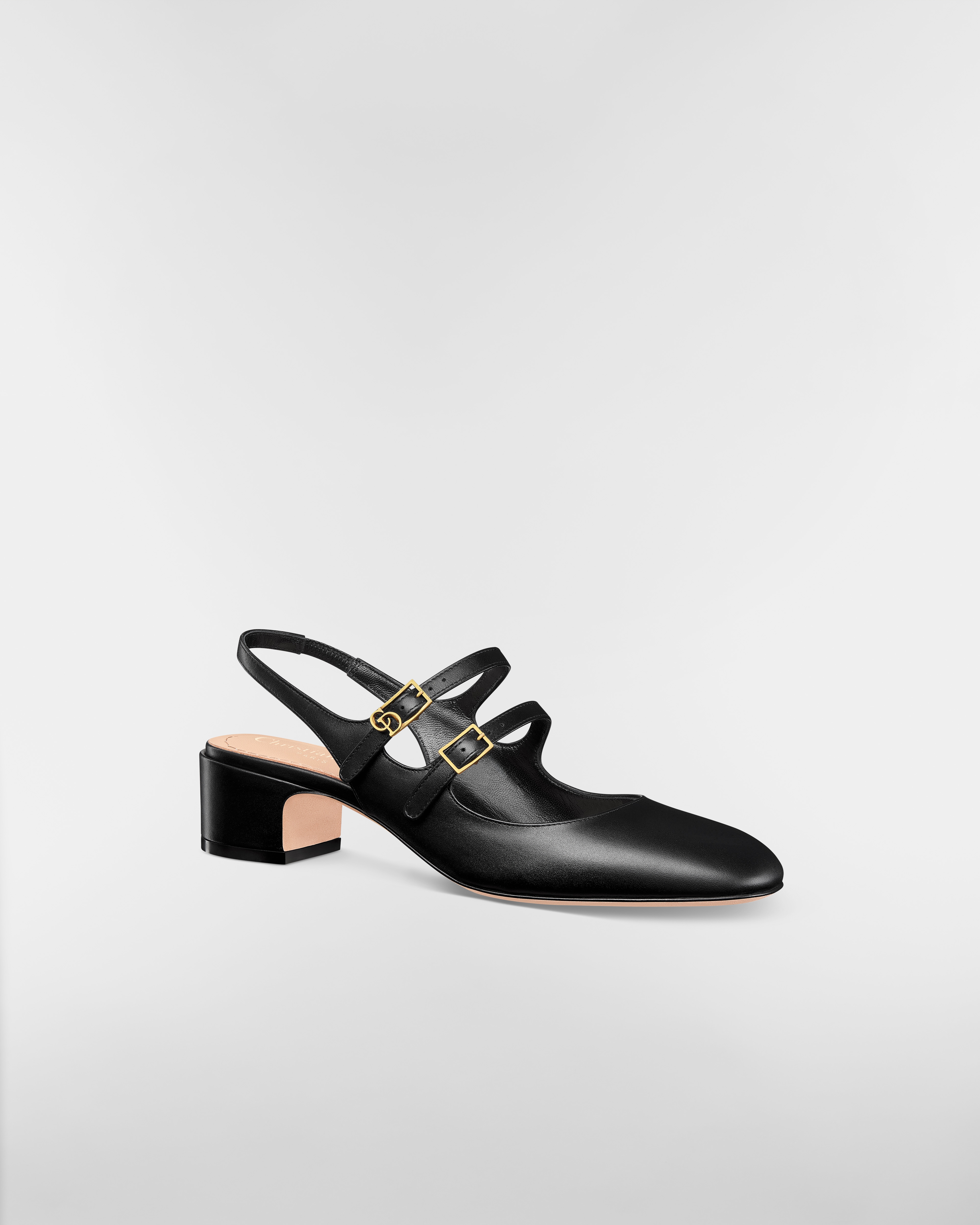Escarpin slingback Dior Chérie Cuir de veau souple noir E03