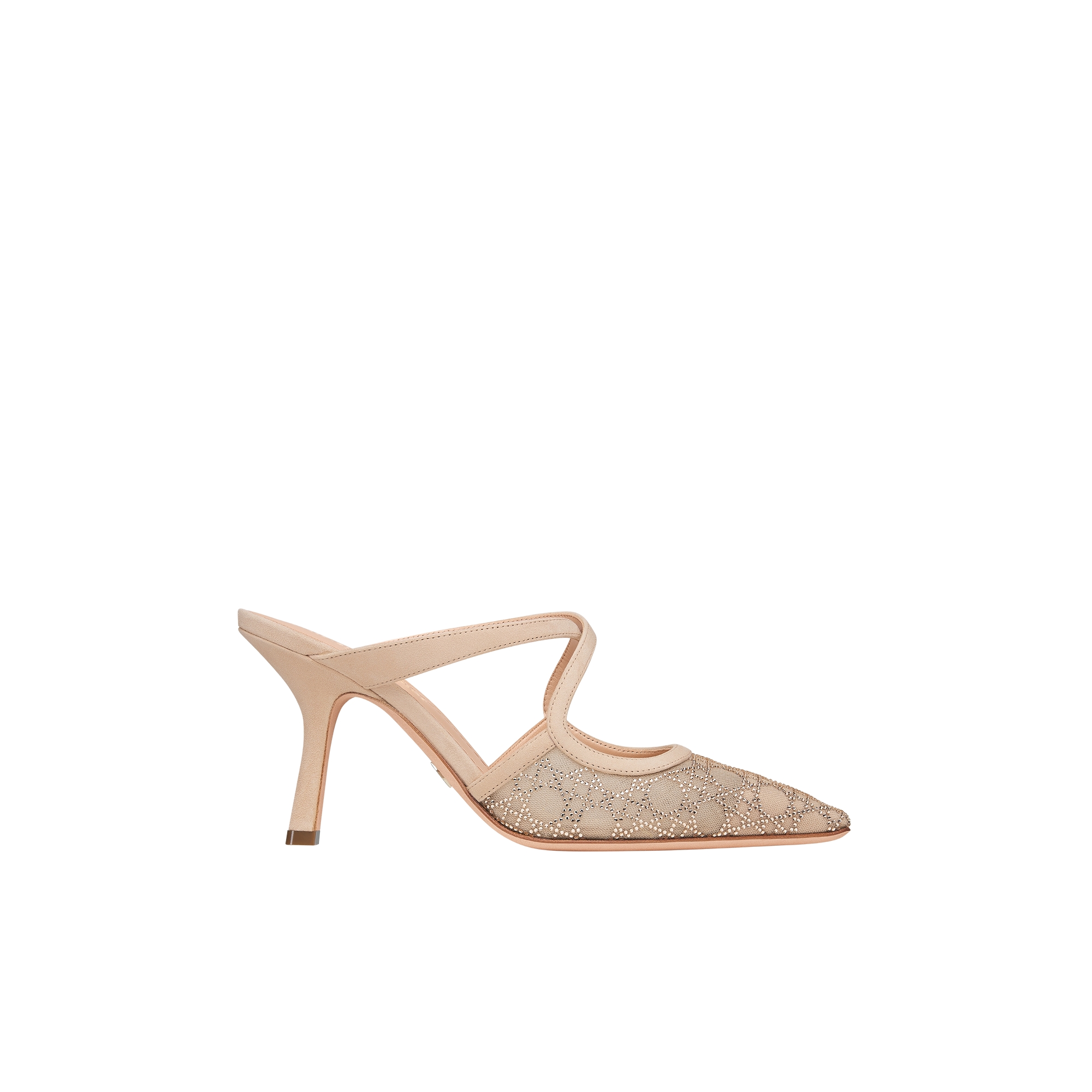Dior Capture Heeled Mule Transparent Mesh with Strass Cannage