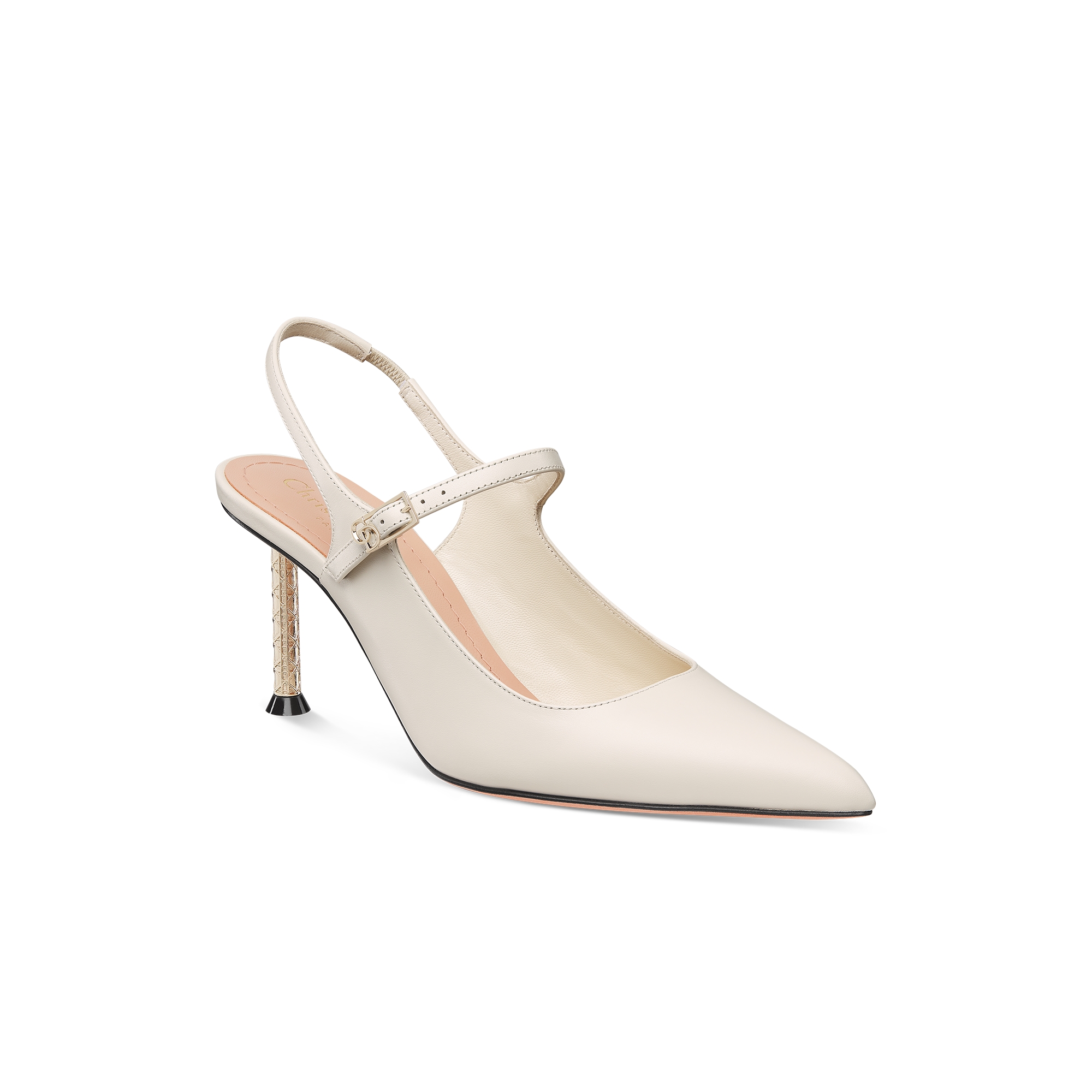 Dior Icon Slingback-Pumps Weiches Kalbsleder in Weiß E03