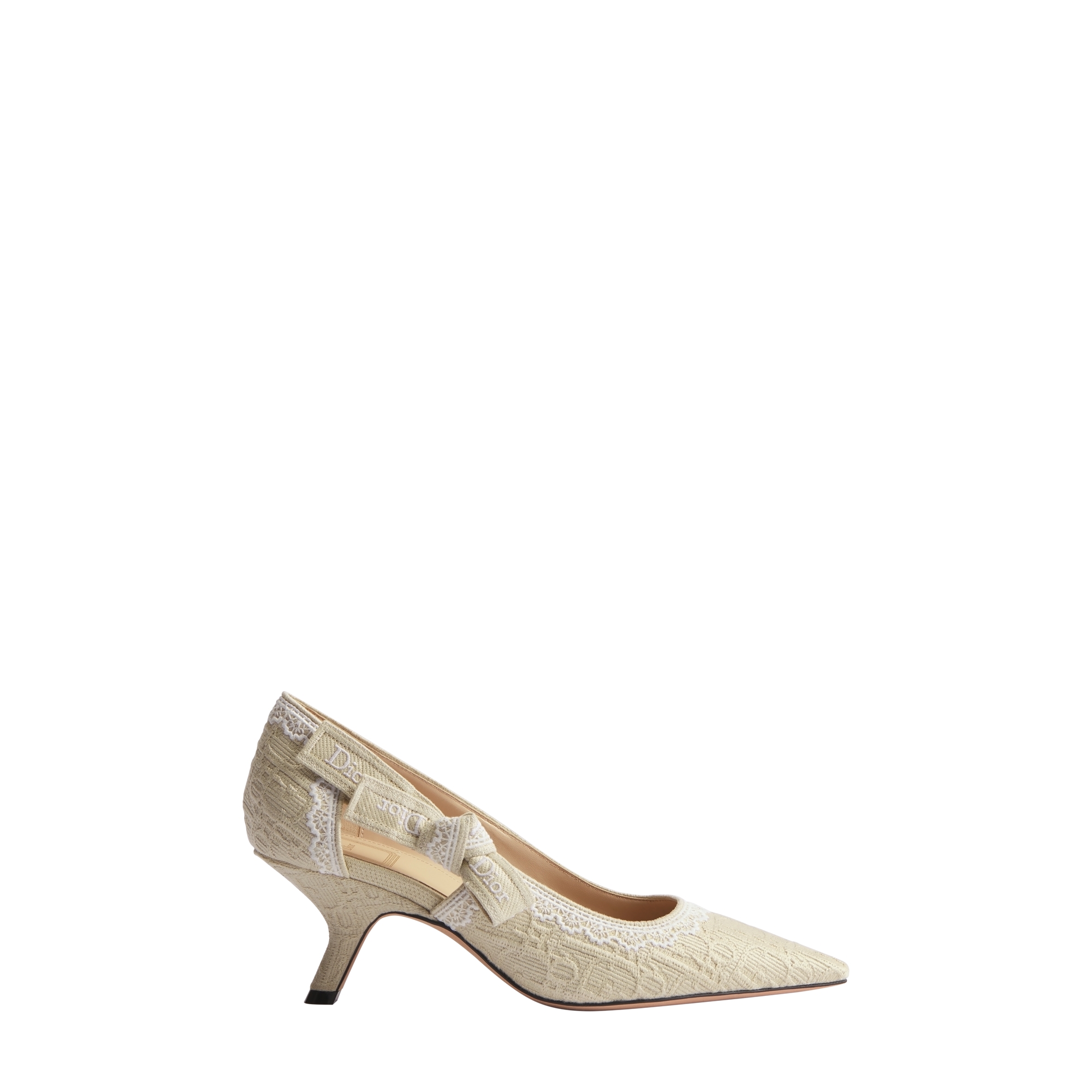  Algodón bordado Dior Oblique en Trench y encaje blanco