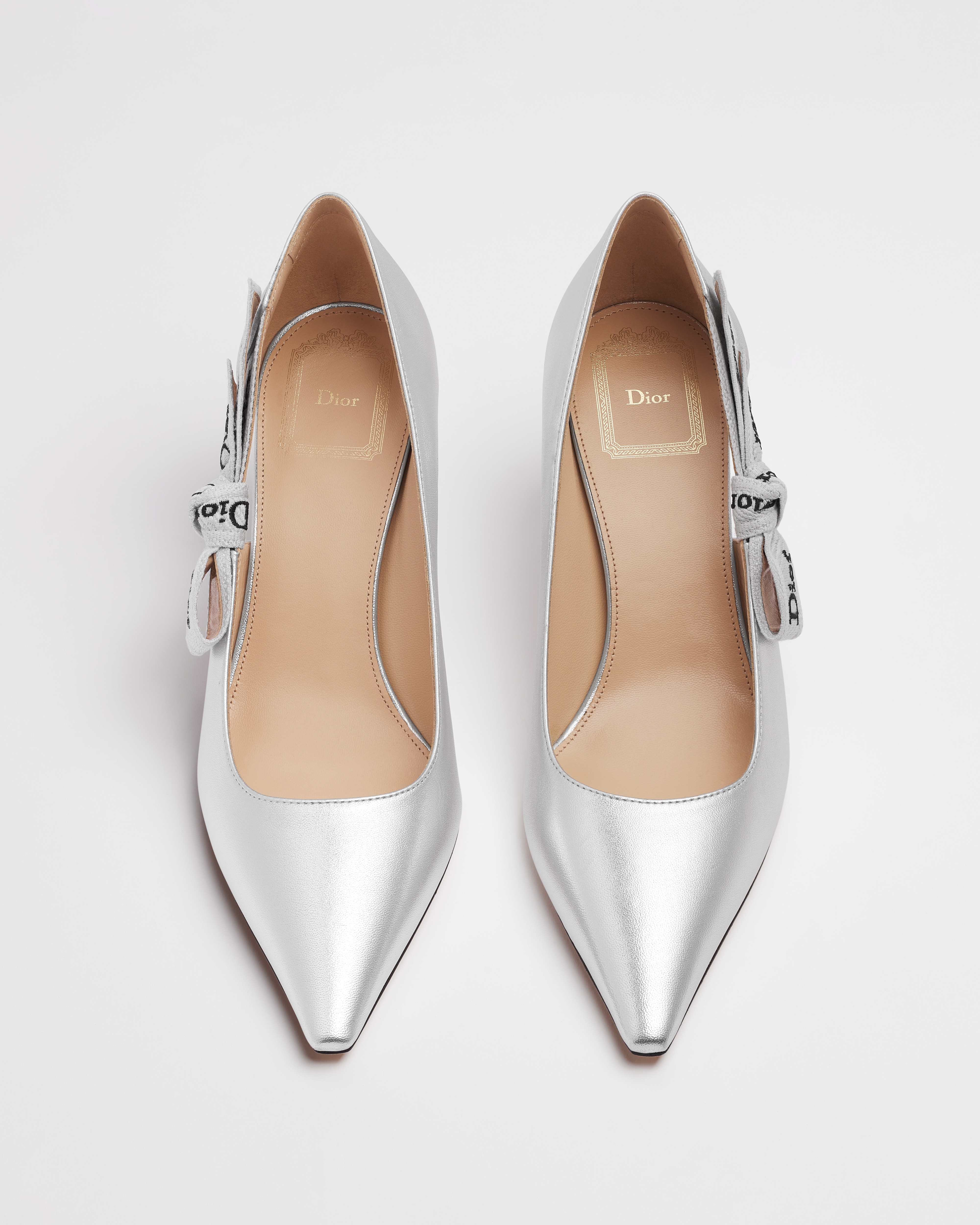 Dior Or J'Adior Pump Silver-Tone Laminated Lambskin E06