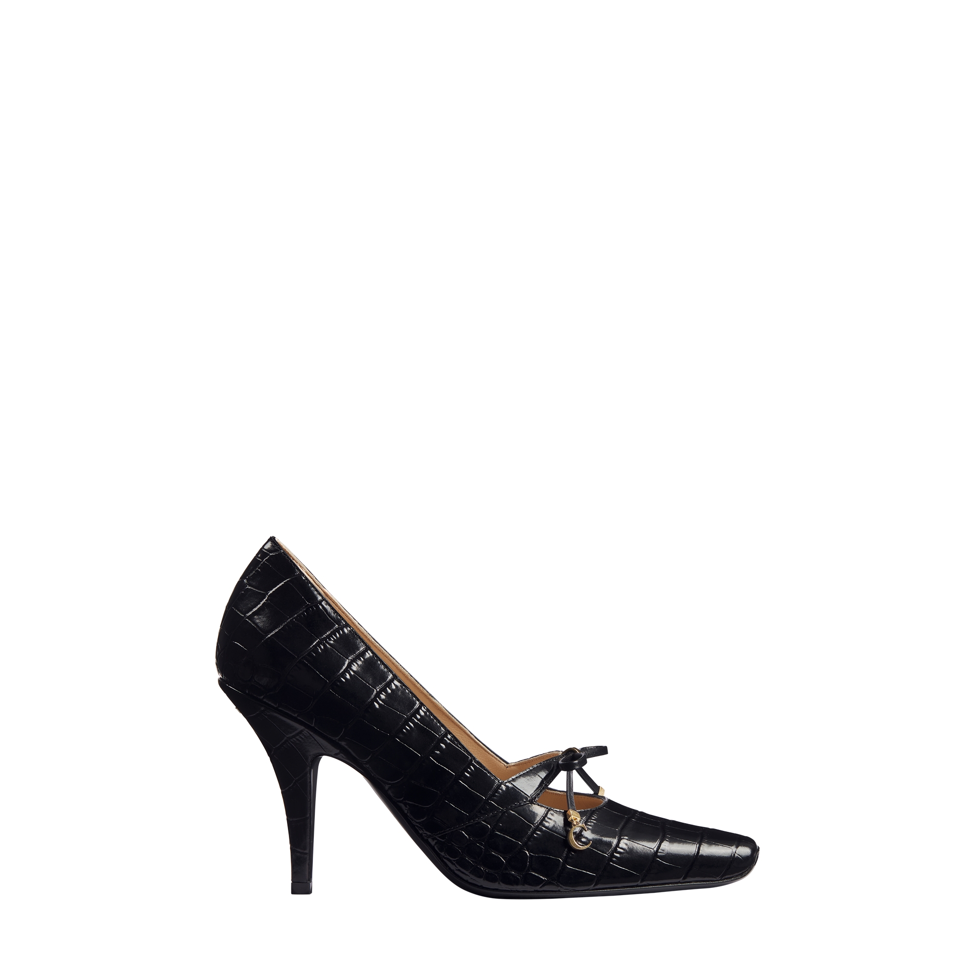  Black Crocodile Printed Calfskin