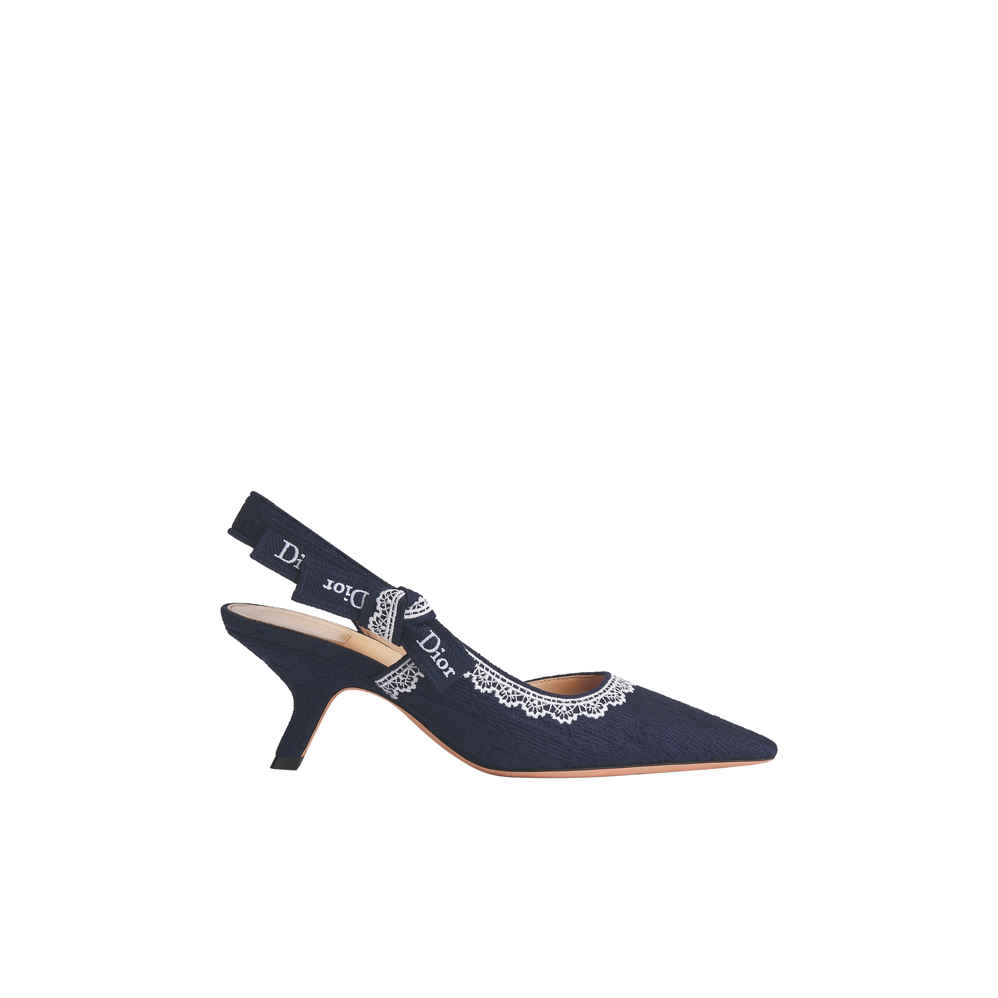 J'Adior Slingback Pump Blue Dior Oblique Embroidered Cotton and