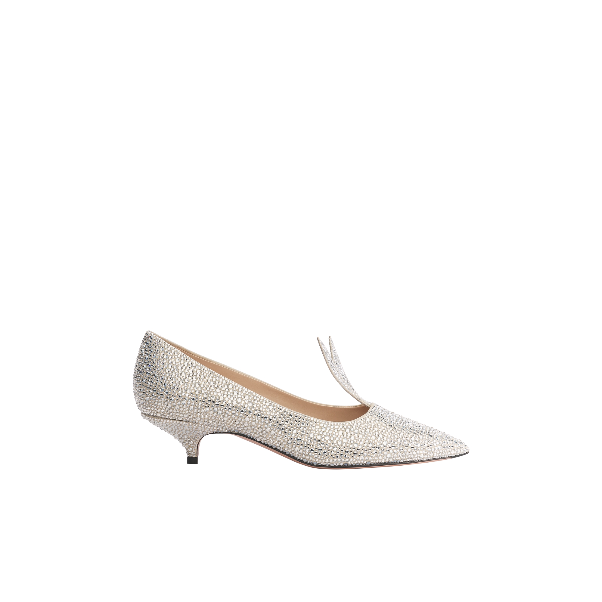  Suede Goatskin and Silver-Tone Strass