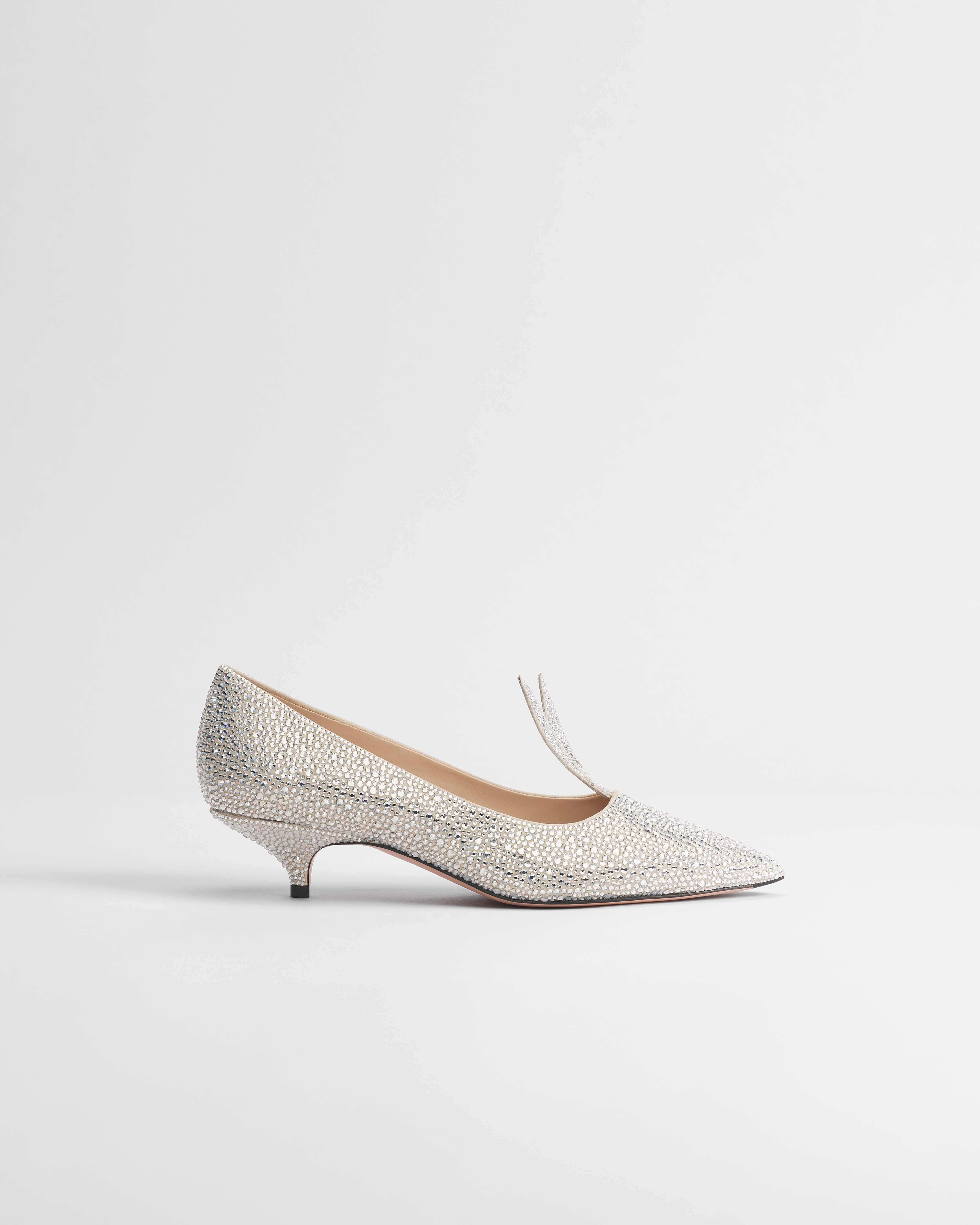 Dior Whisper-pump Geitensuède en zilverkleurig stras E02