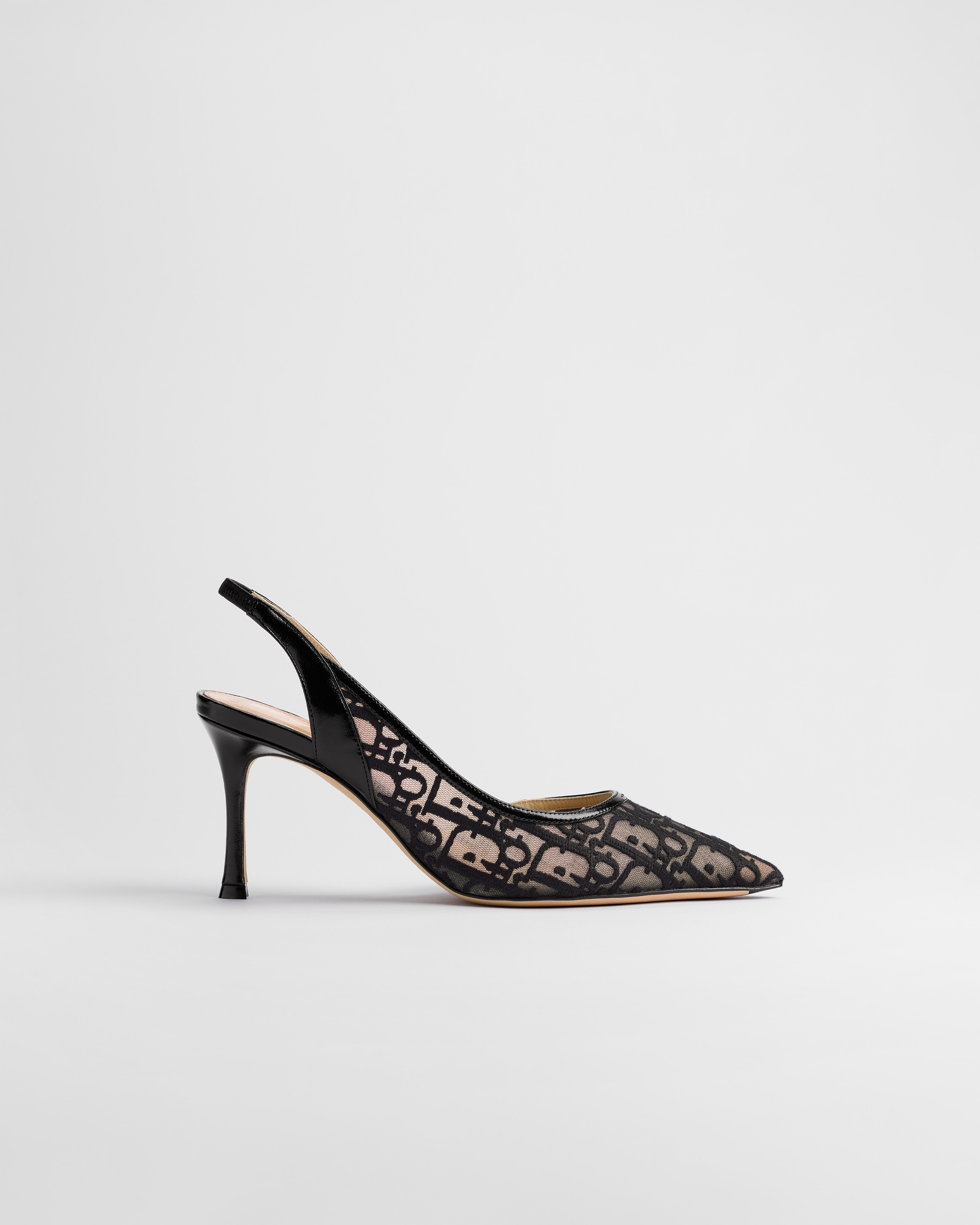Adiorable Slingback Pump Black Dior Oblique Embroidered Mesh E02