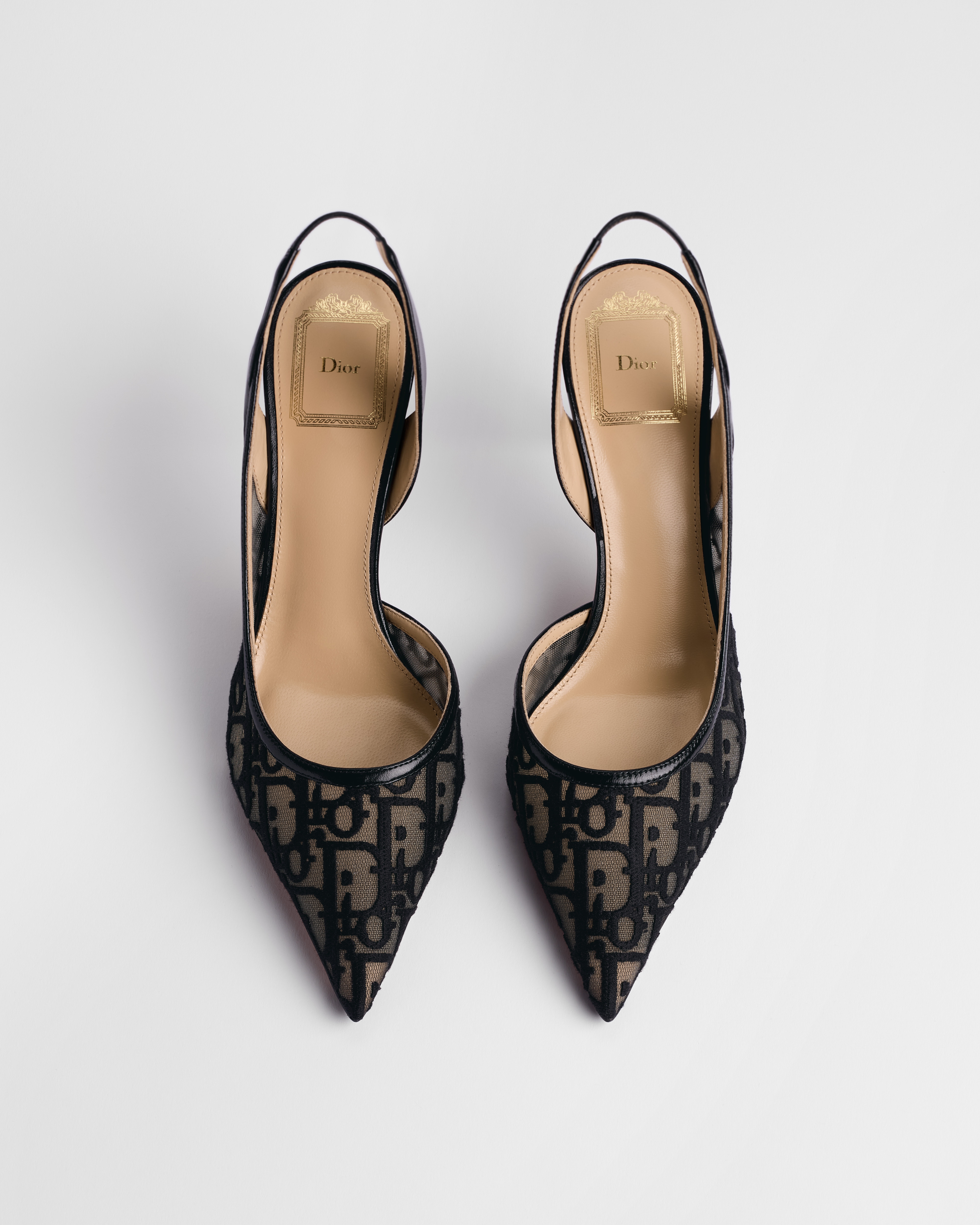 Adiorable Slingback Pump Black Dior Oblique Embroidered Mesh E06