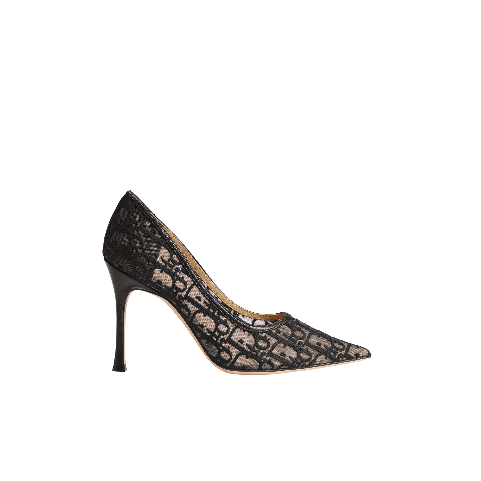 Adiorable Pump Black Dior Oblique Embroidered Mesh | DIOR