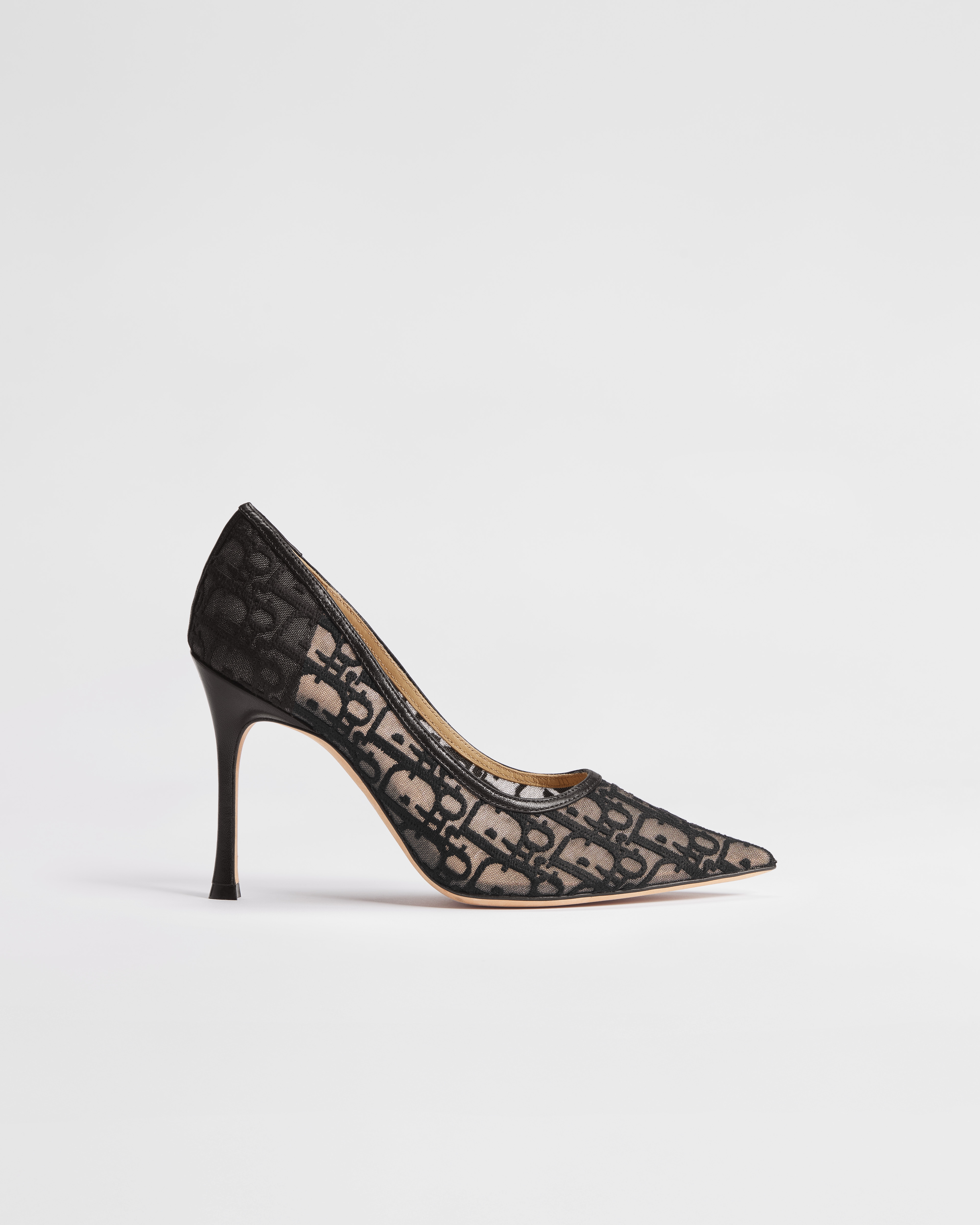 Adiorable Pumps Mesh in Schwarz mit Dior Oblique Stickerei E02