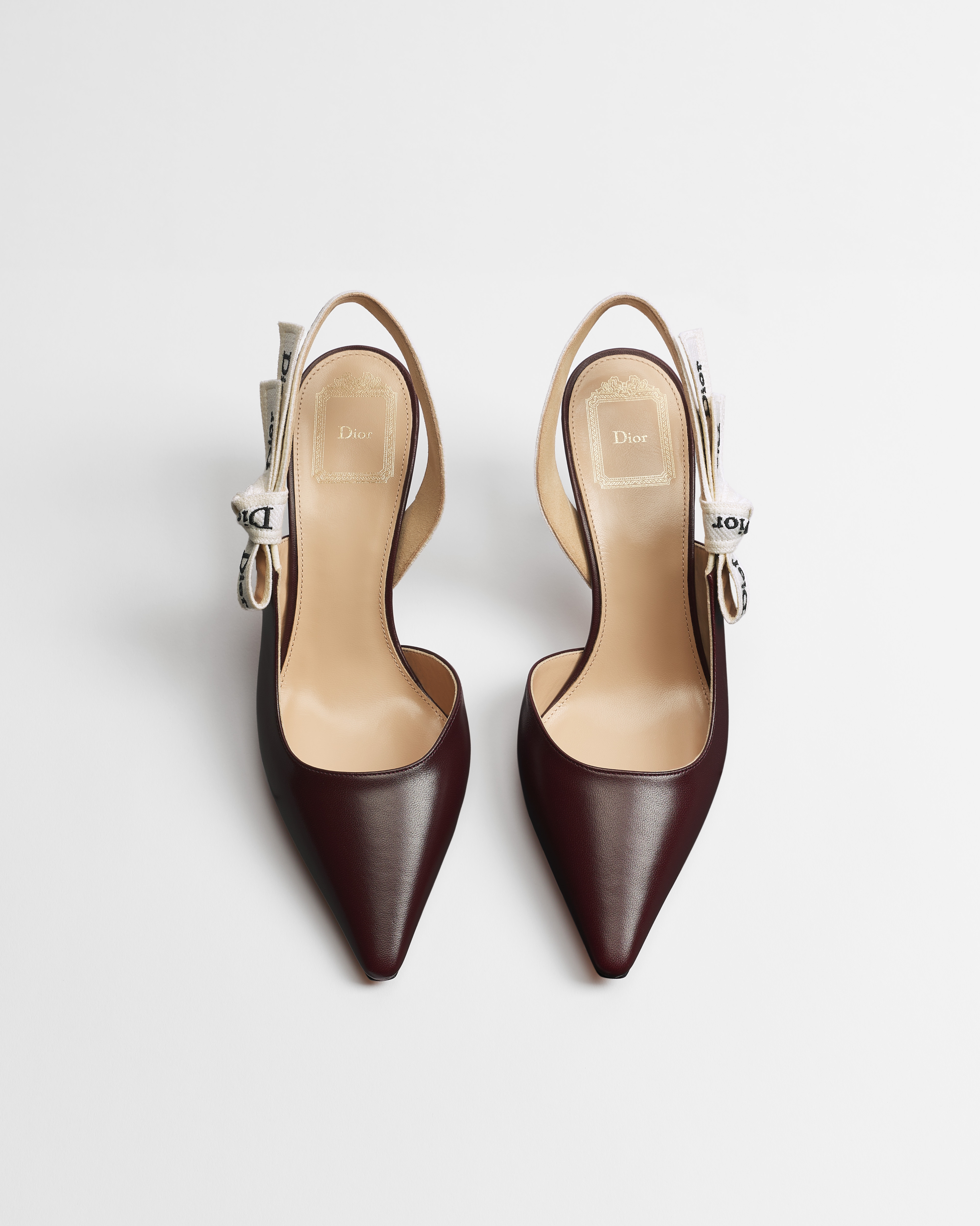 Zapato de salón slingback J'Adior Piel de cordero borgoña E06