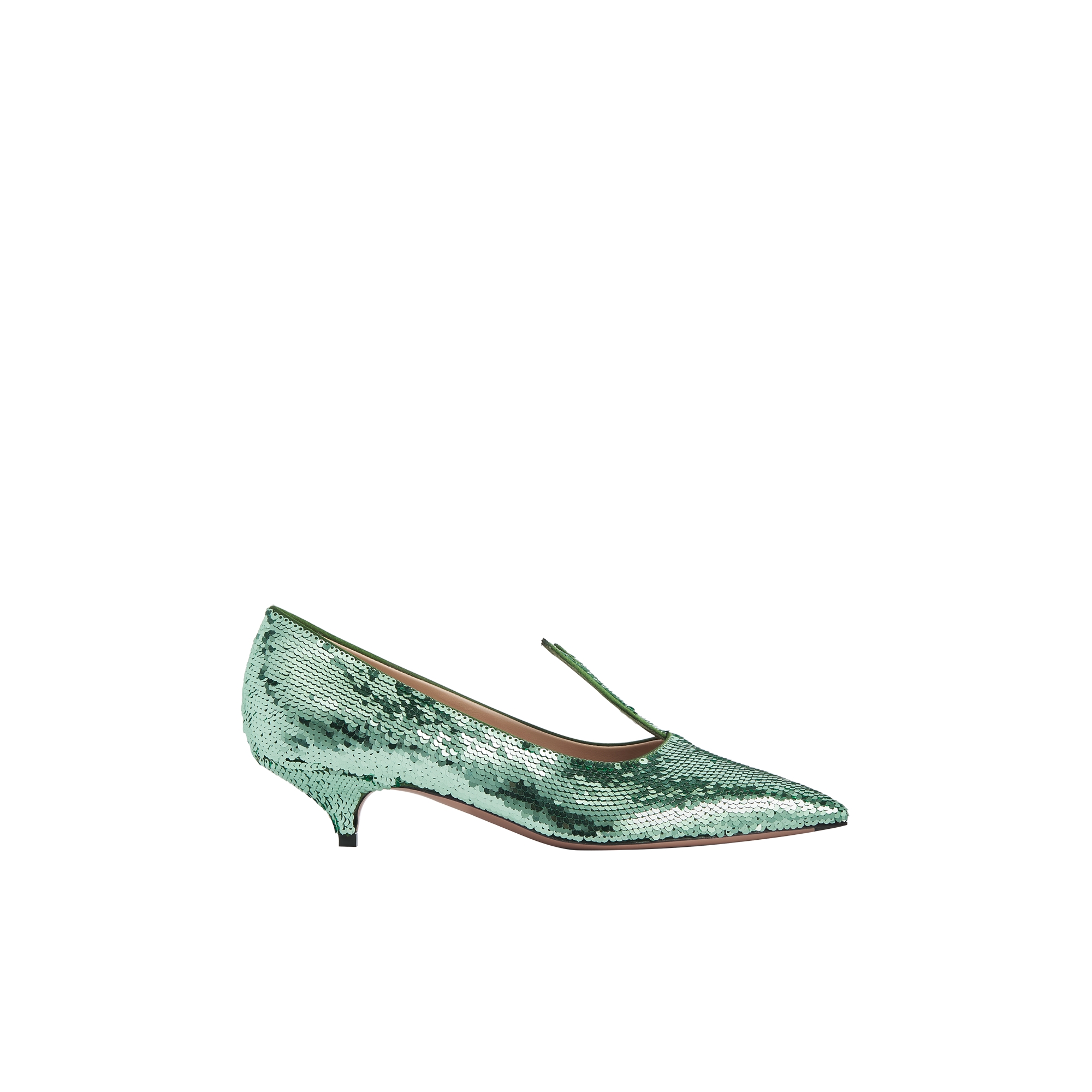  Satin brodé de paillettes vertes