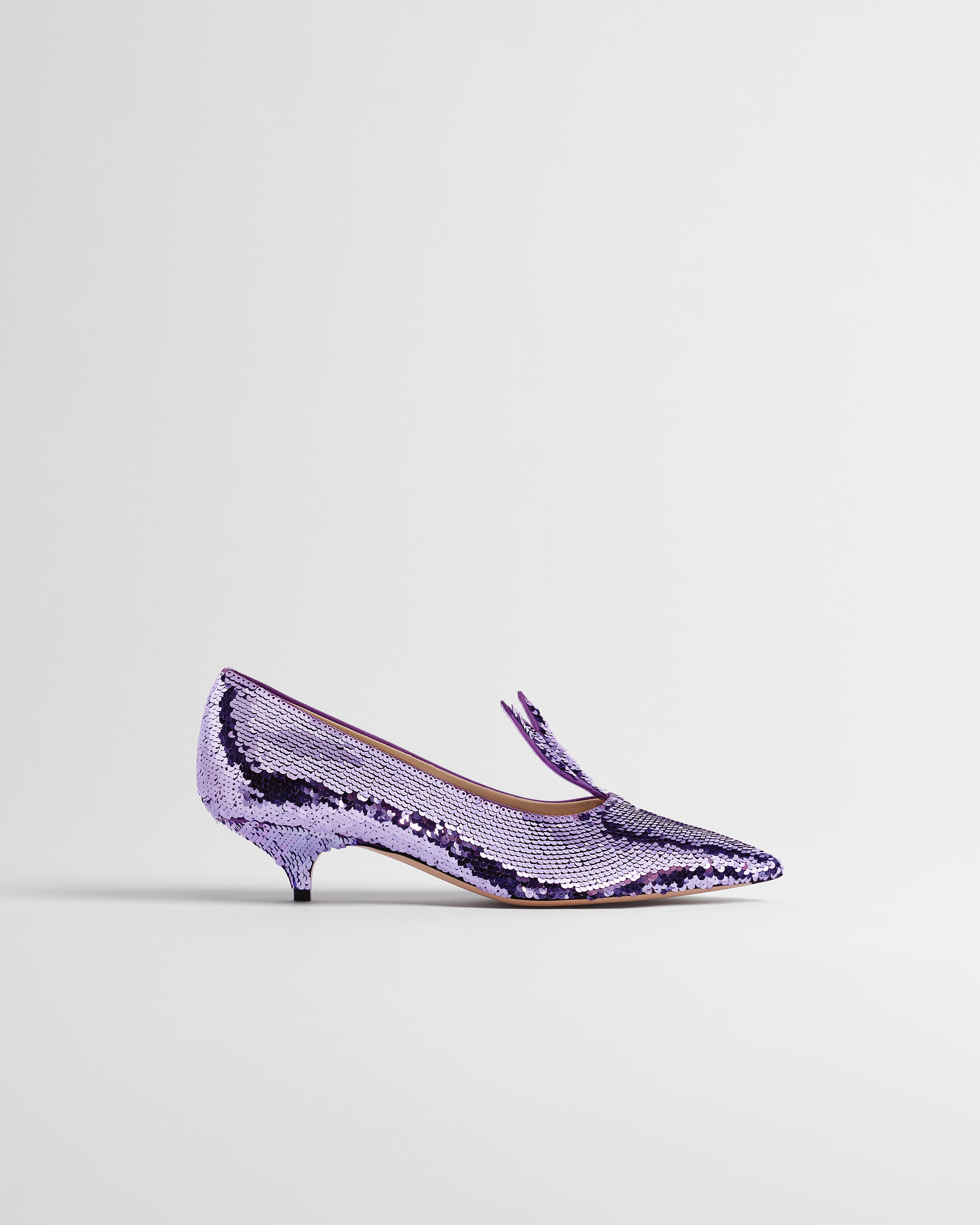 Dior Whisper Pump Satin Embroidered with Purple Sequins E02