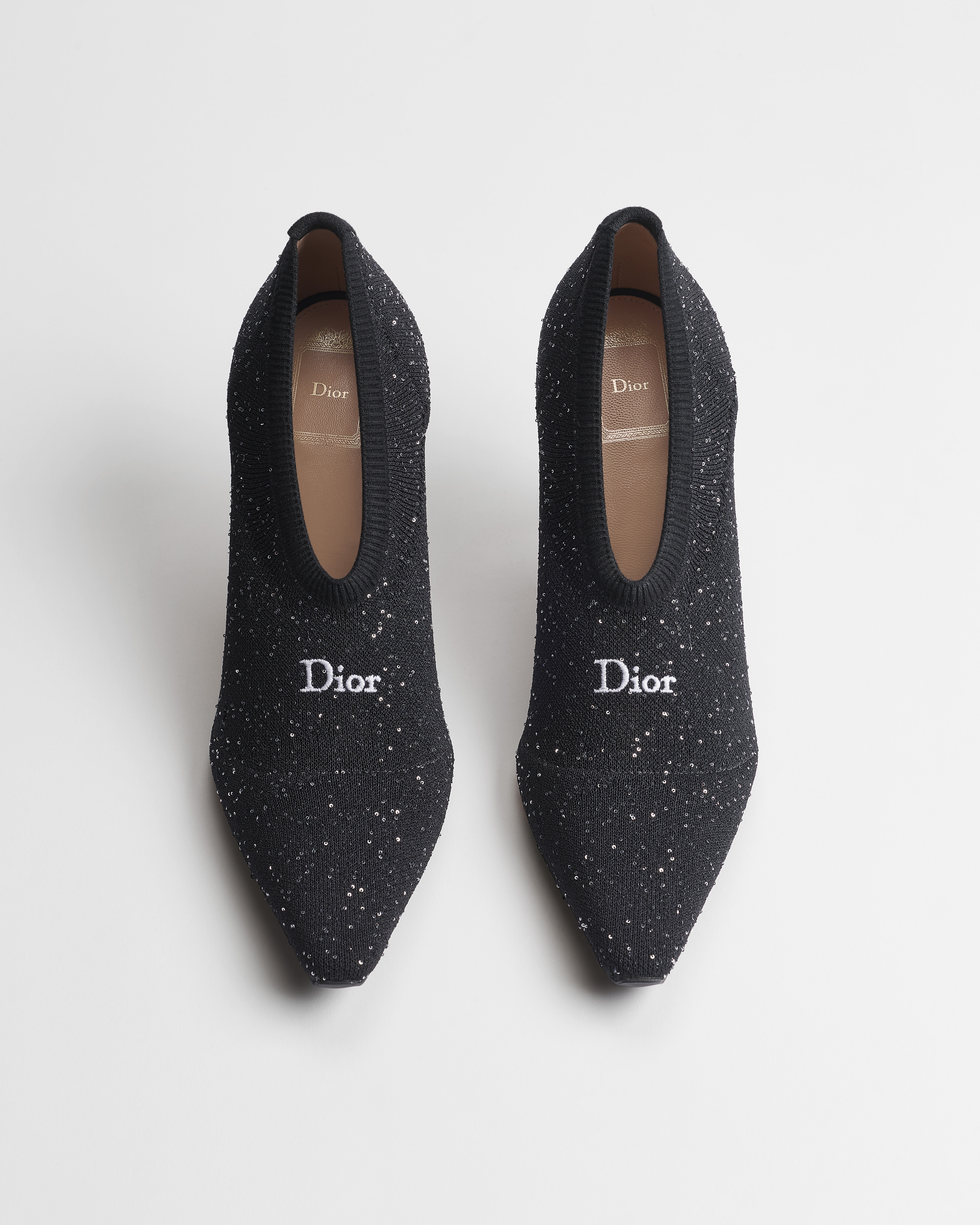 Dior Knit Pump Black Knit Embroidered with Sequins E06