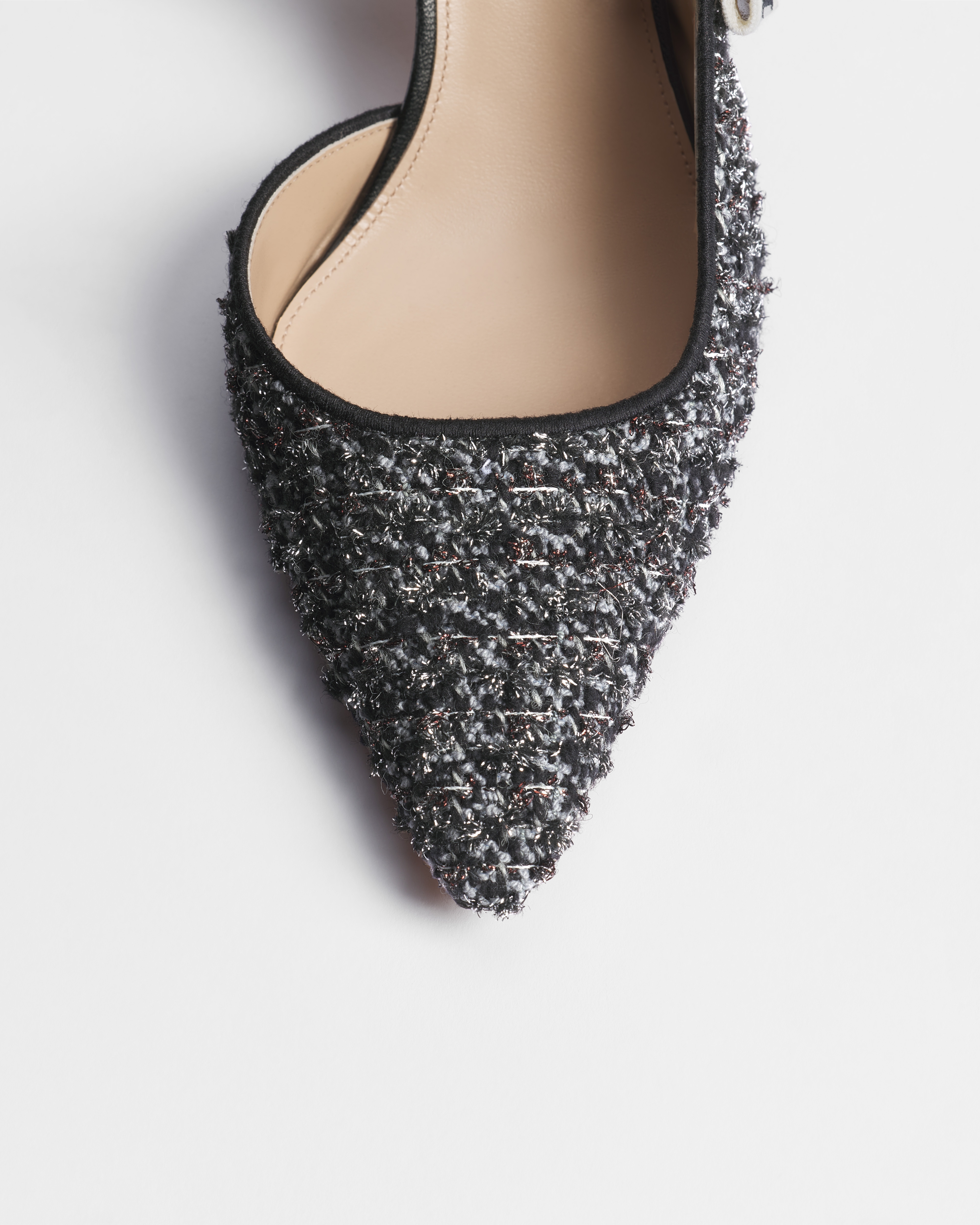 Zapato de salón slingback J'Adior Punto buclé gris y negro | DIOR ES