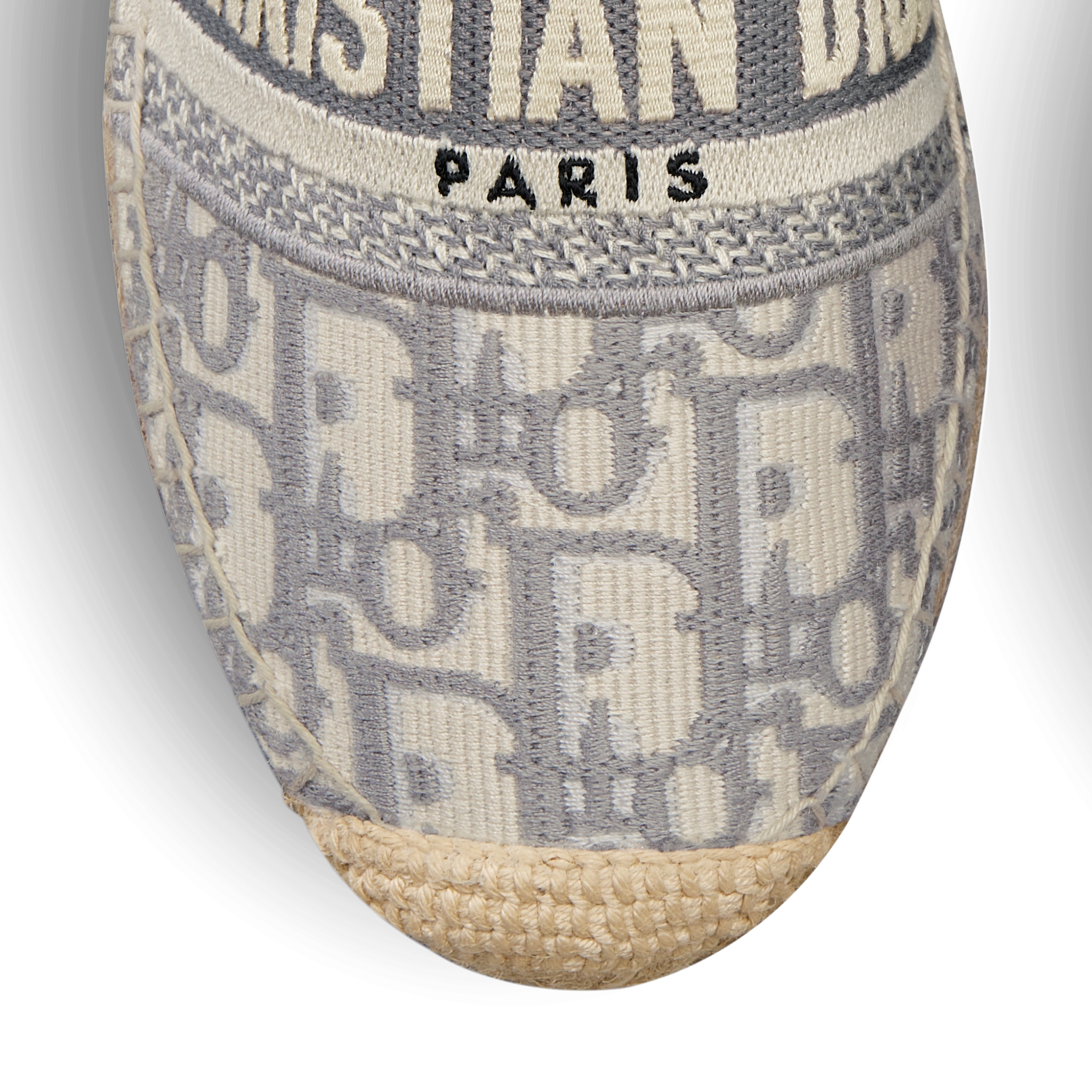 Dior Granville Espadrille Stone Gray Dior Oblique Embroidered Cotton E09