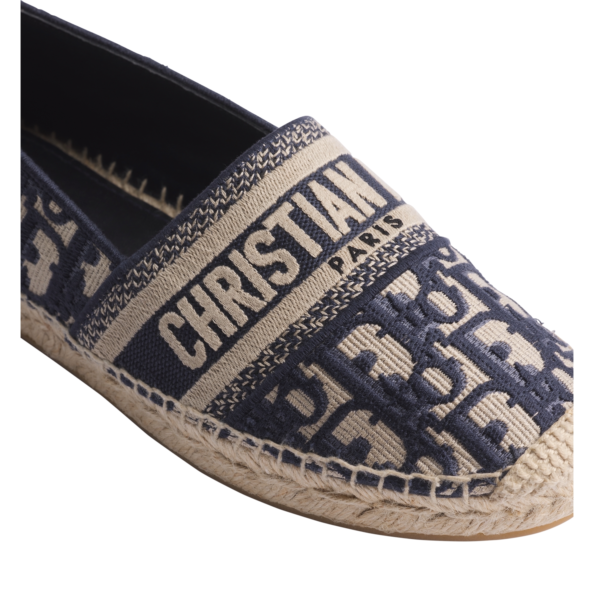 Dior Granville Espadrille Deep Blue Dior Oblique Embroidered Cotton E03