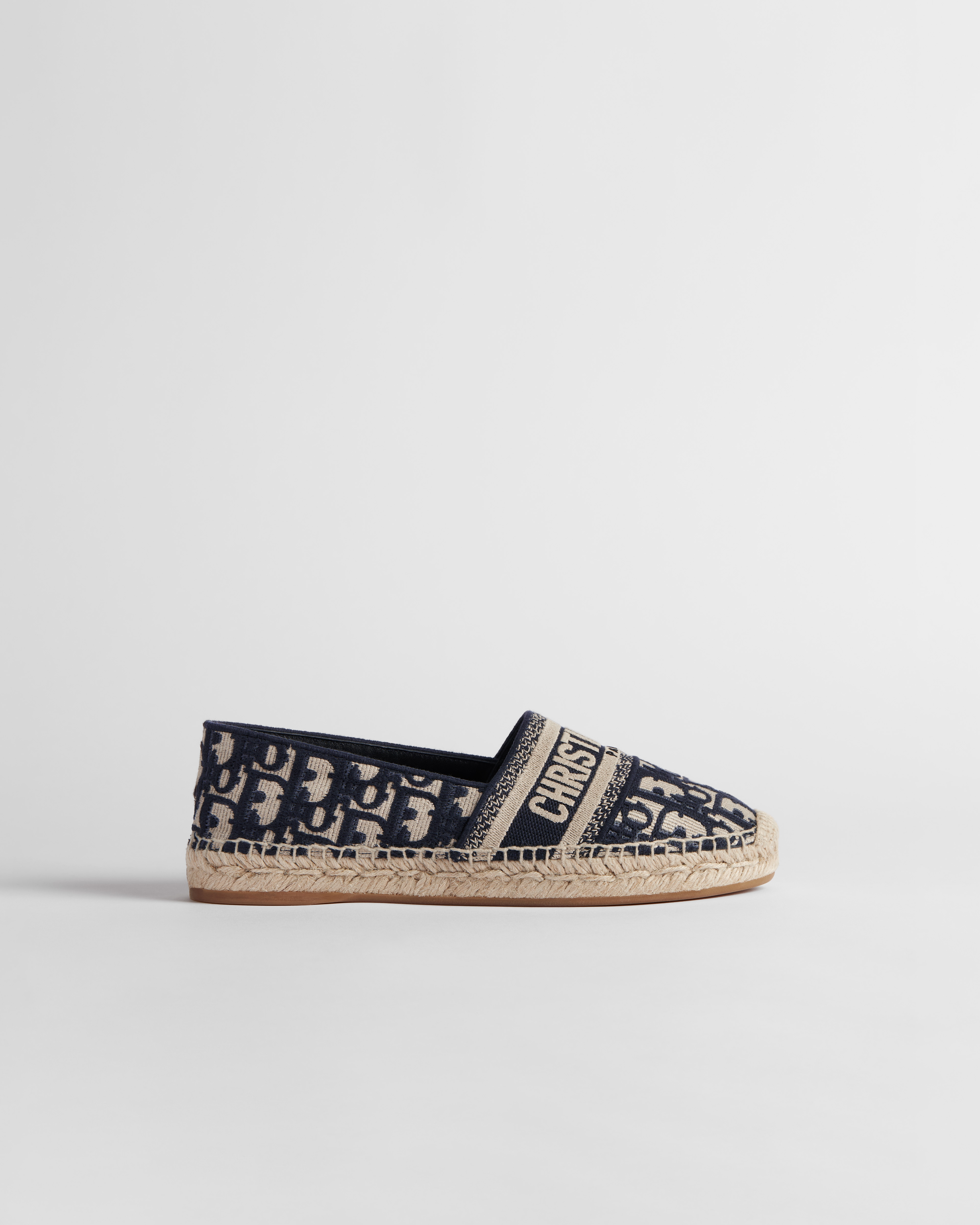Espadrille Dior Granville Coton brodé Dior Oblique bleu foncé E02