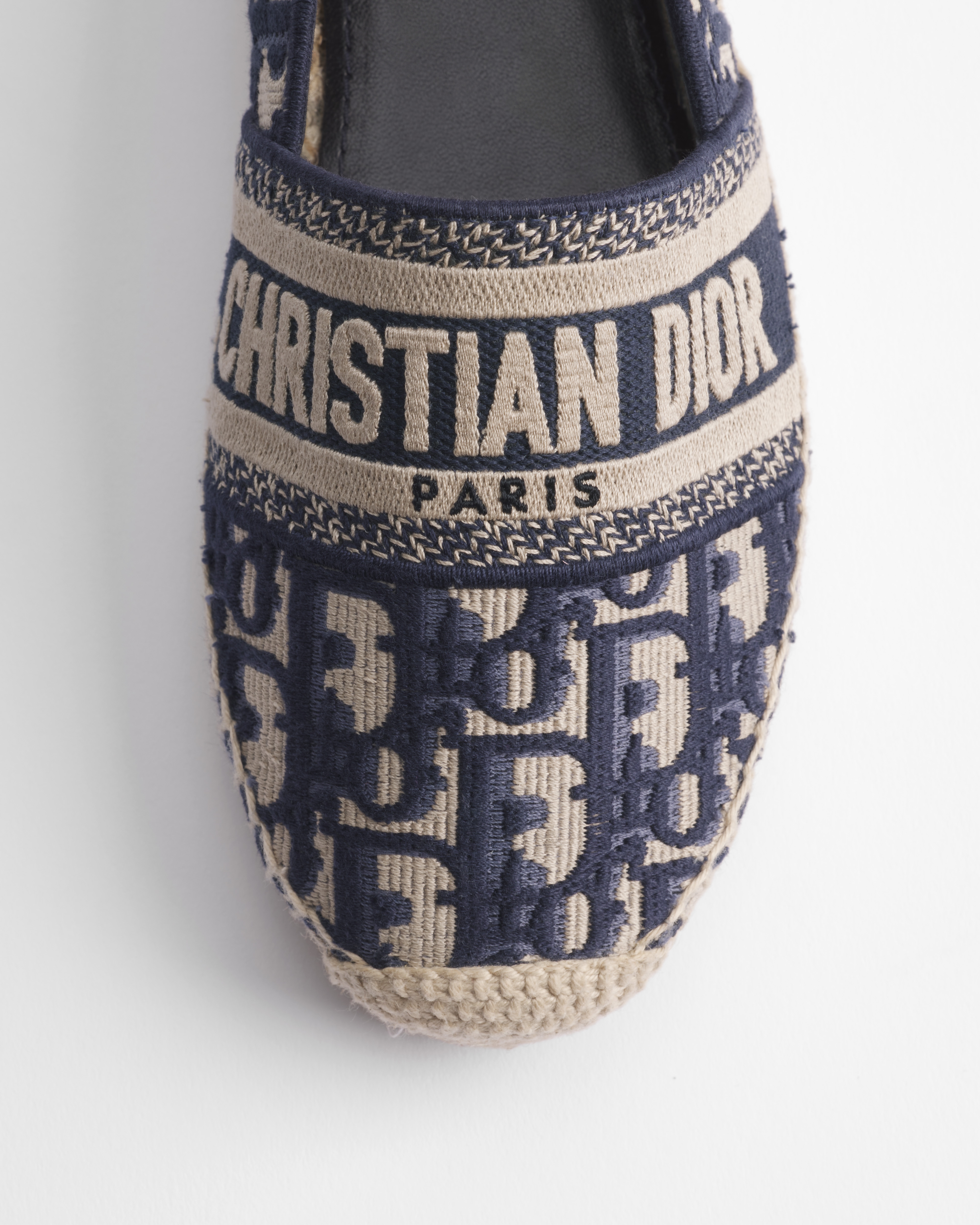 Dior Granville Espadrille Deep Blue Dior Oblique Embroidered Cotton E09