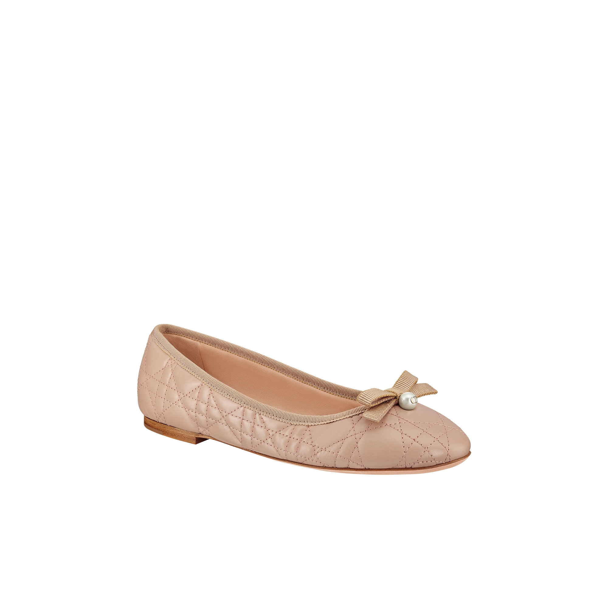 Dior Ballet Flat Nude Quilted Cannage Calfskin E03