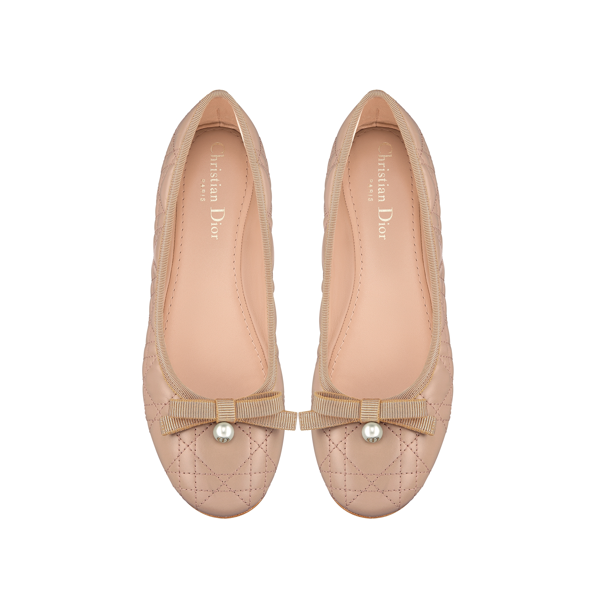 Dior Ballet Flat Nude Quilted Cannage Calfskin E06