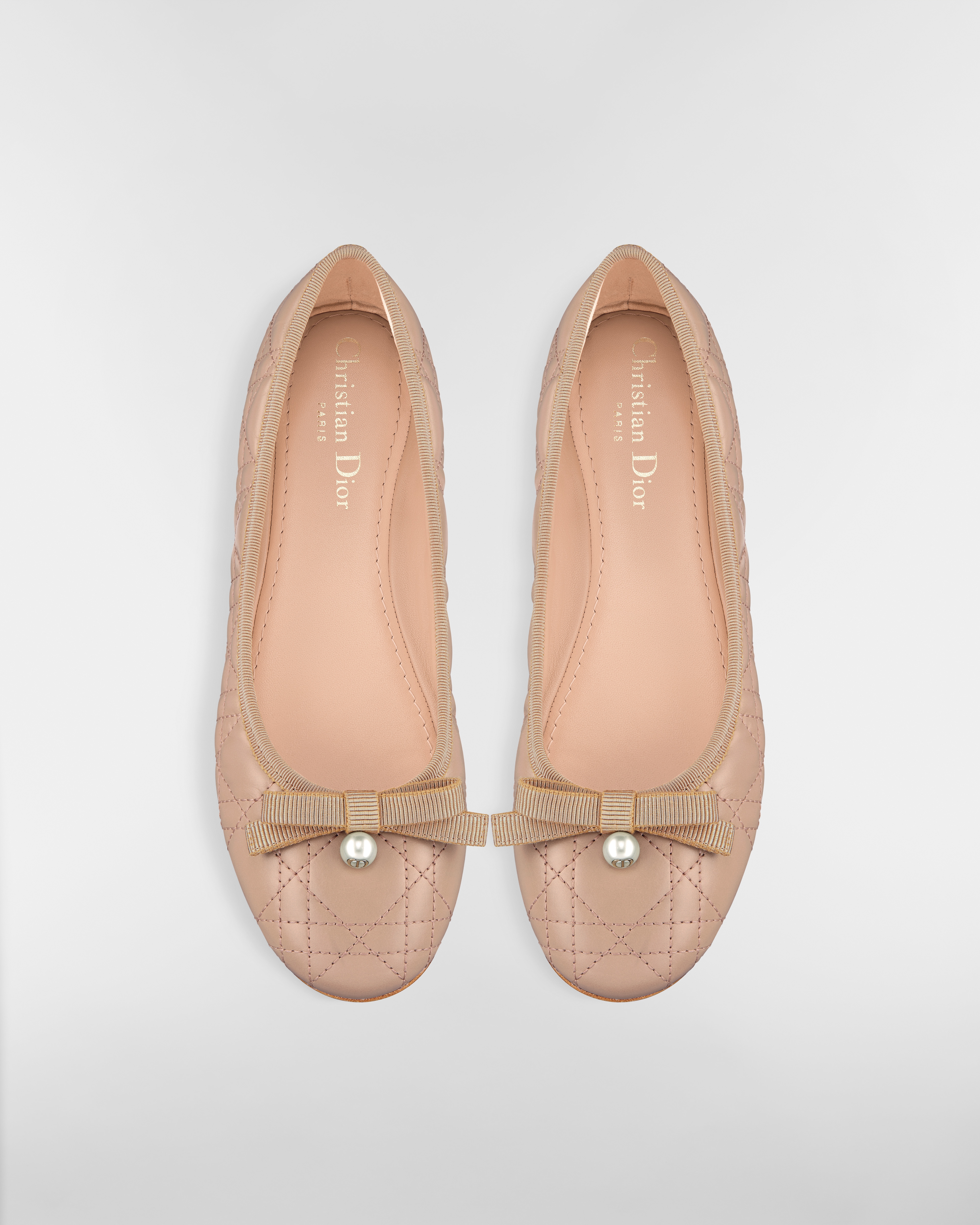 Dior Ballet Flat Nude Quilted Cannage Calfskin E06