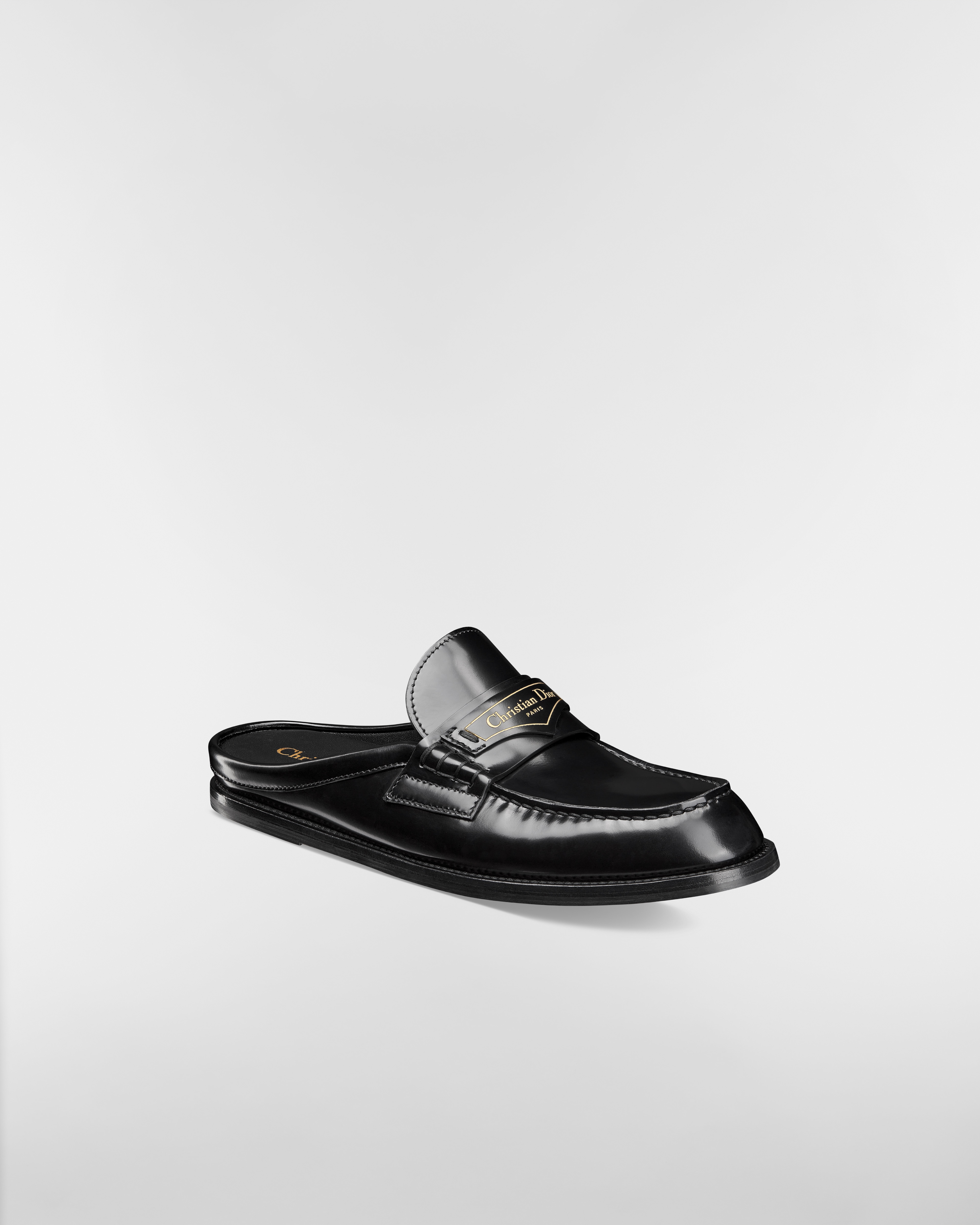 Mule Dior Boy Cuir de veau brossé noir E03