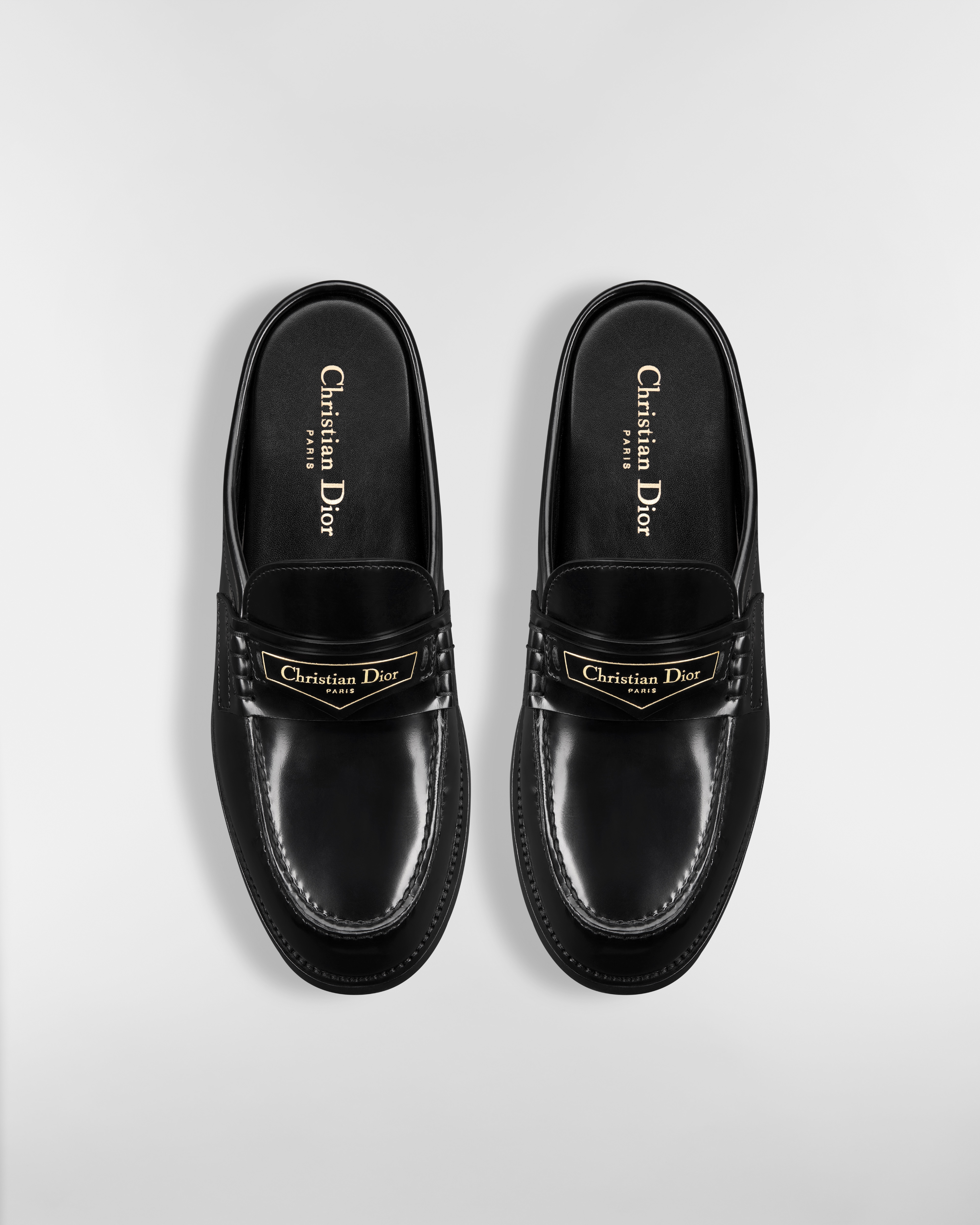 Mule Dior Boy Cuir de veau brossé noir E06