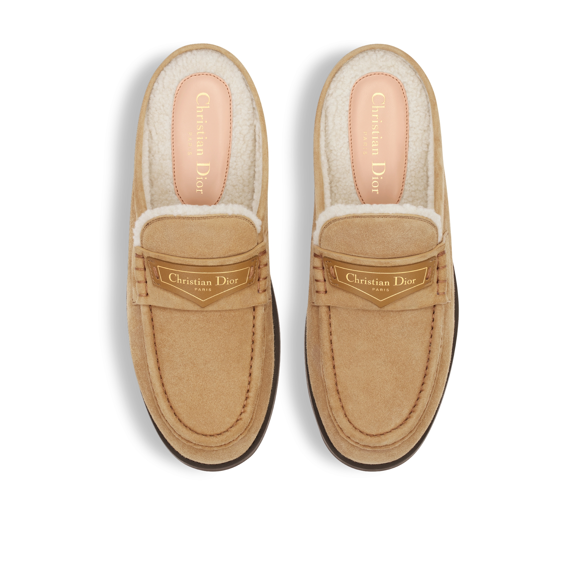 Dior Boy 뮬 베이지 스웨이드 염소 가죽 E06